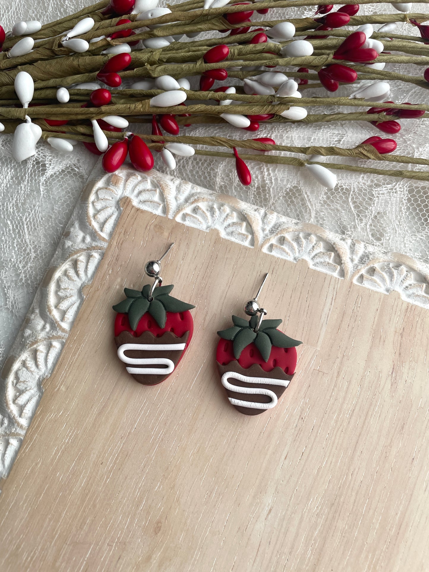 Chocolate Covered Strawberry Dangles