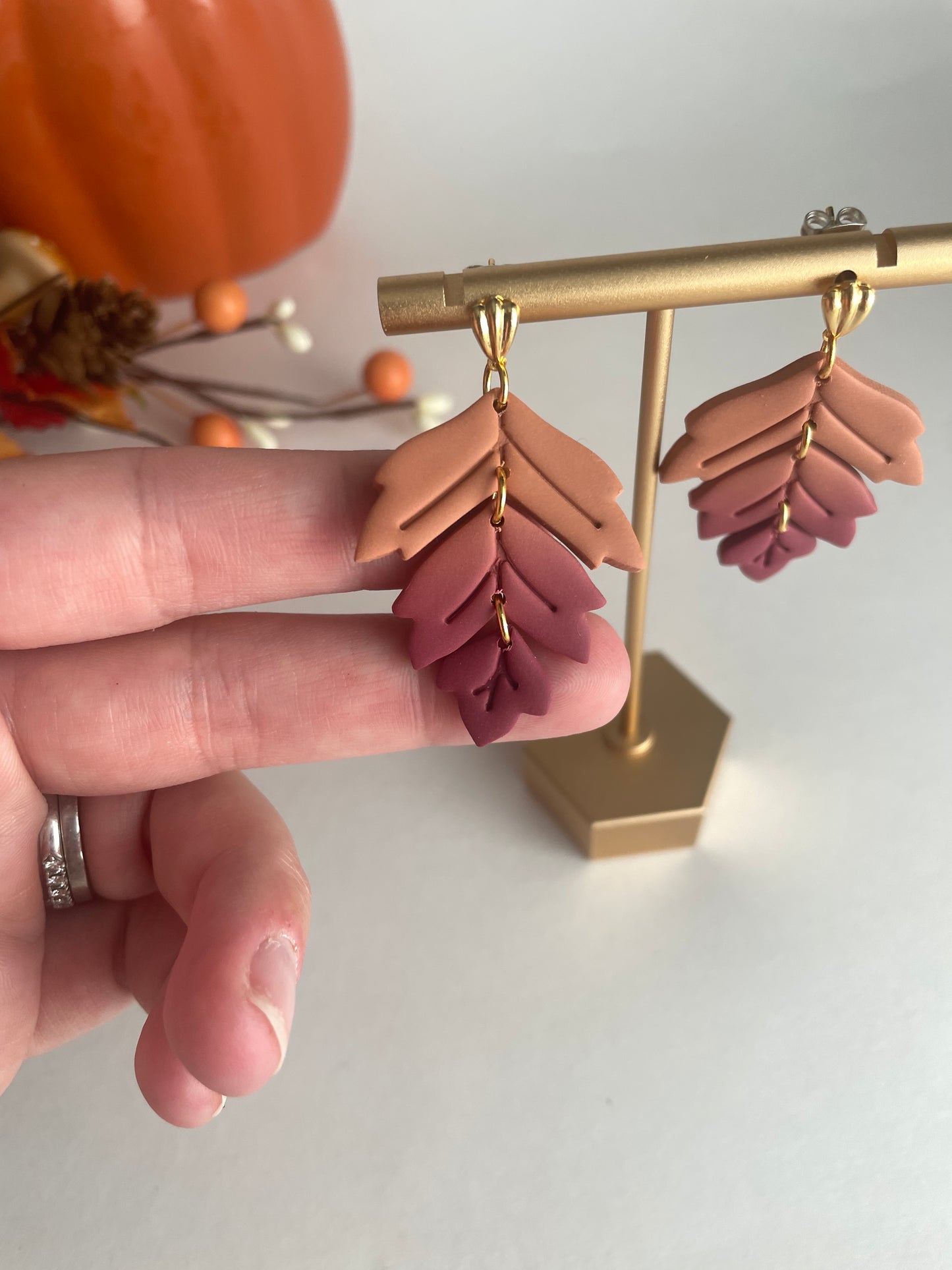 Ombre Leaf Trio Dangles