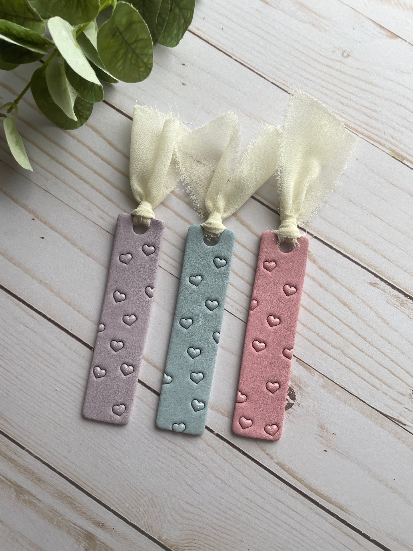 Glitter Heart Bookmarks