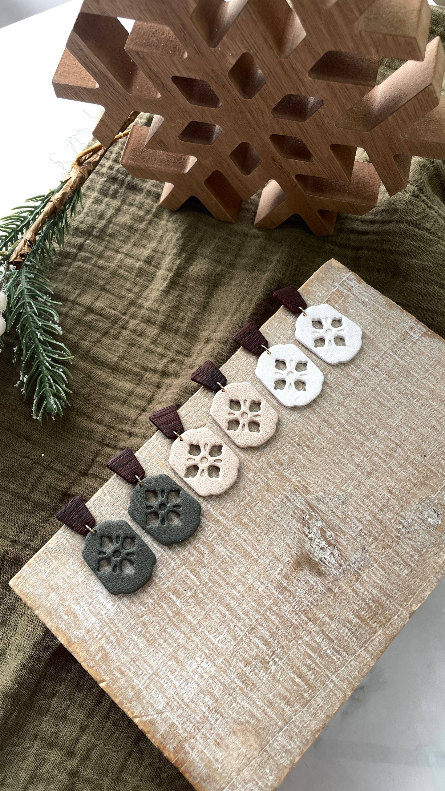 Faux Wooden Top Dangles