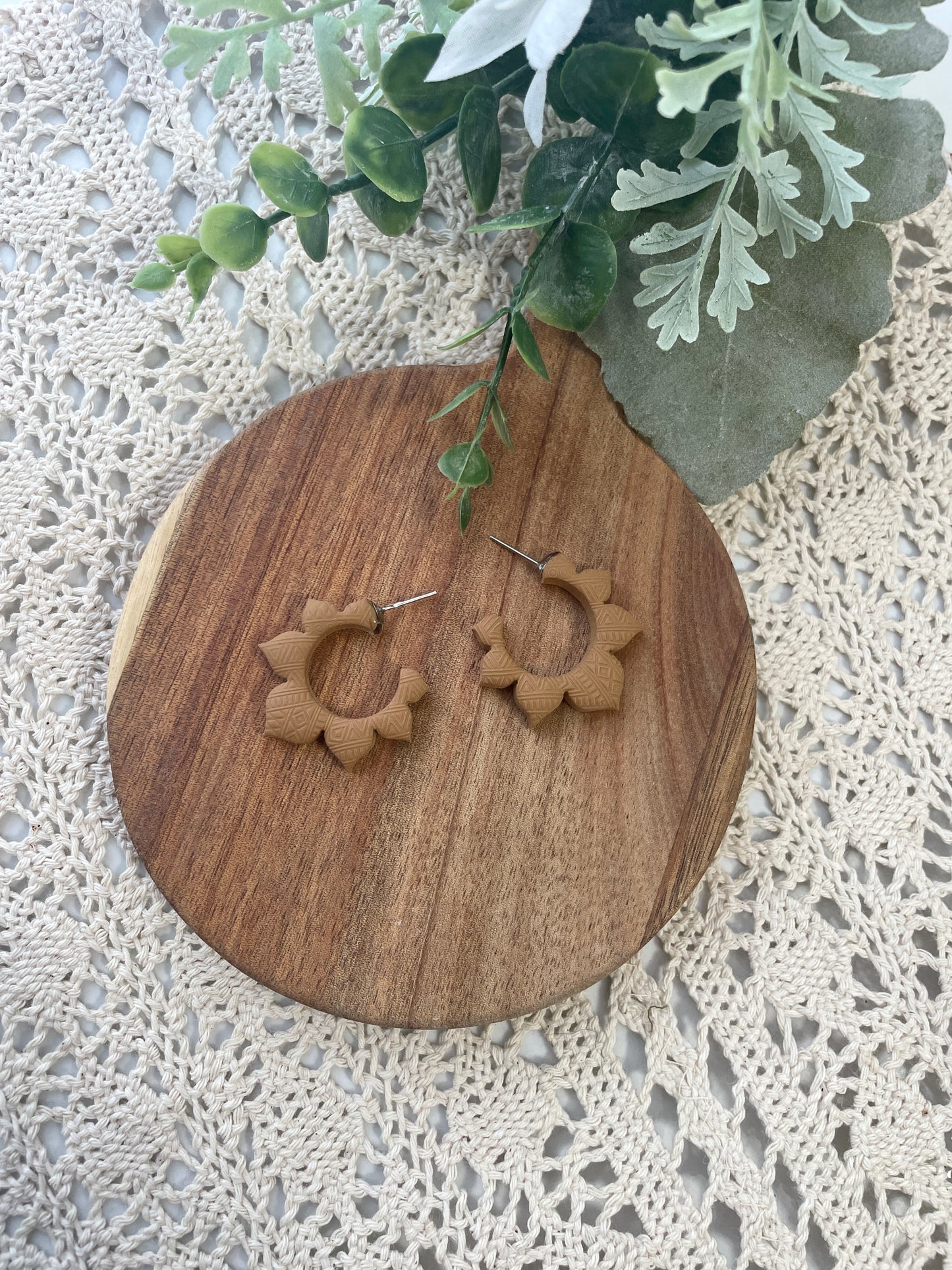 Aztec Sun Hoops