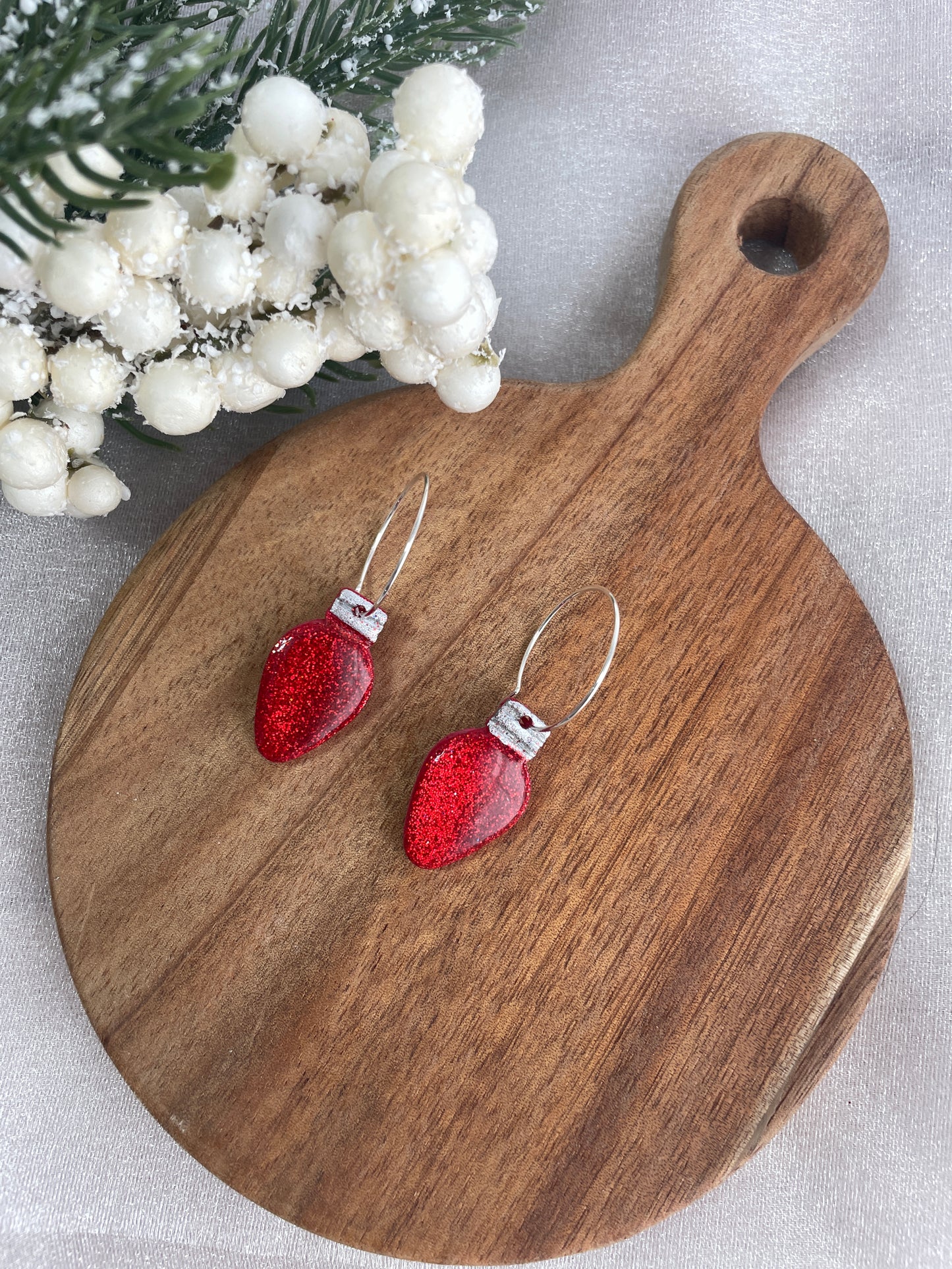 Glitter Light Bulb Hoops