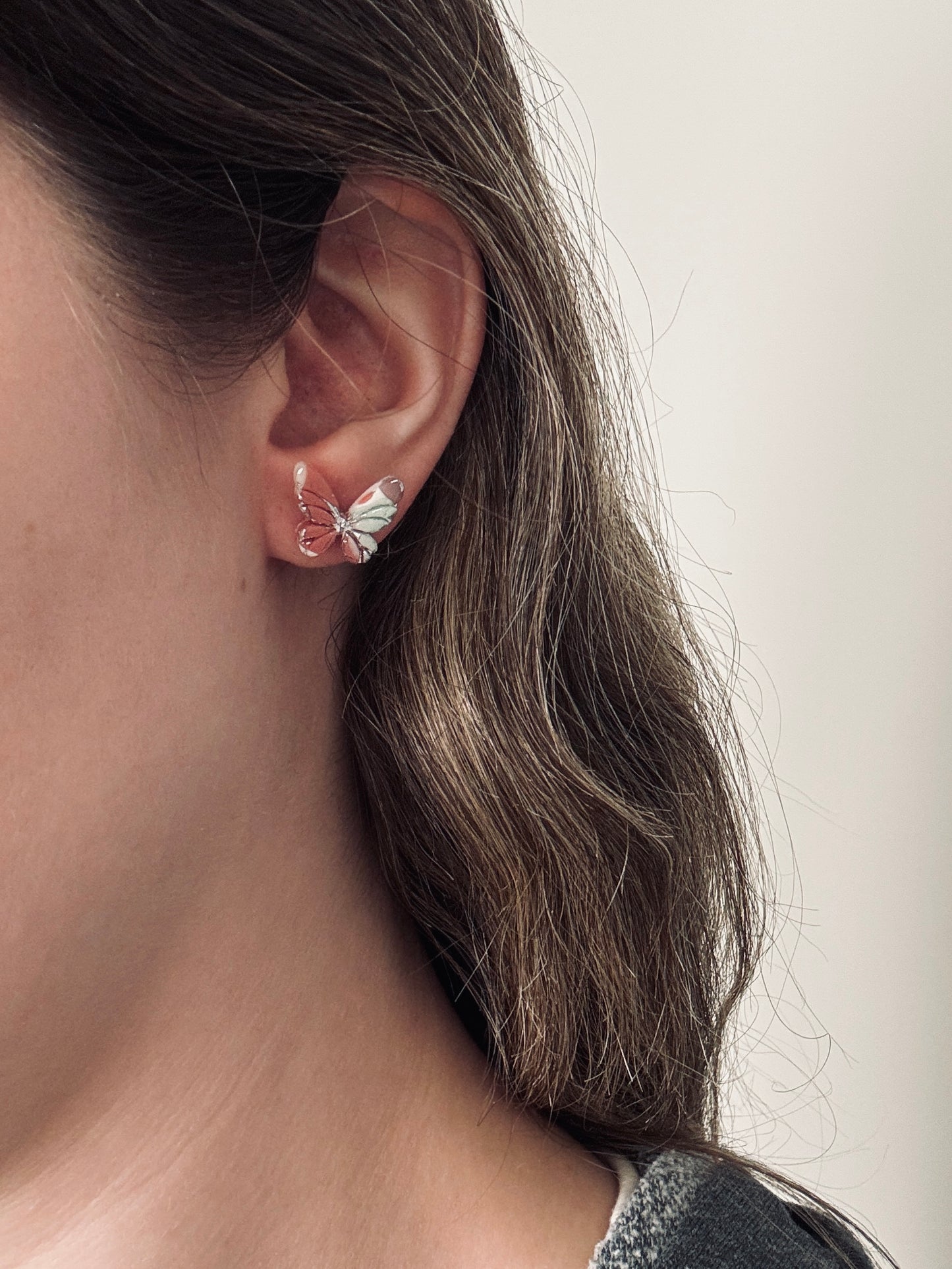 Spring Butterfly CZ Stud Duo