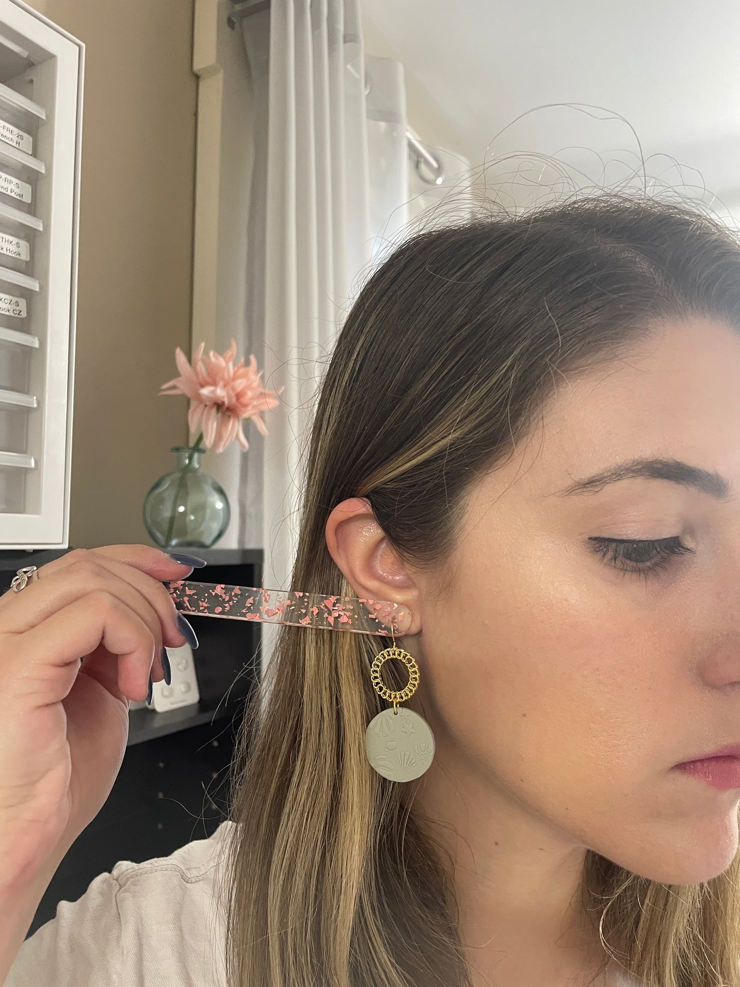 Shell Printed Dangles
