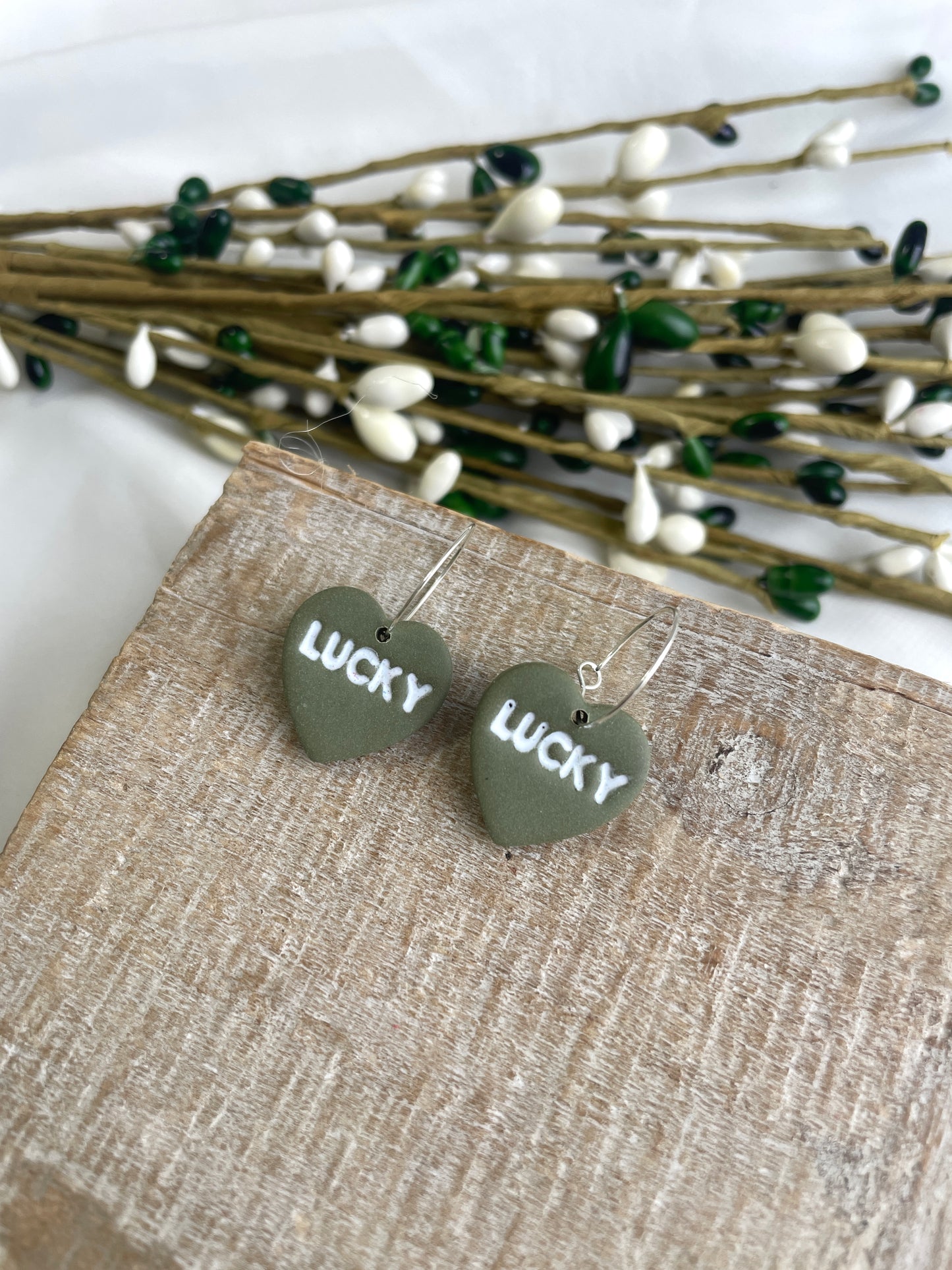 Mini Lucky Heart Hoops