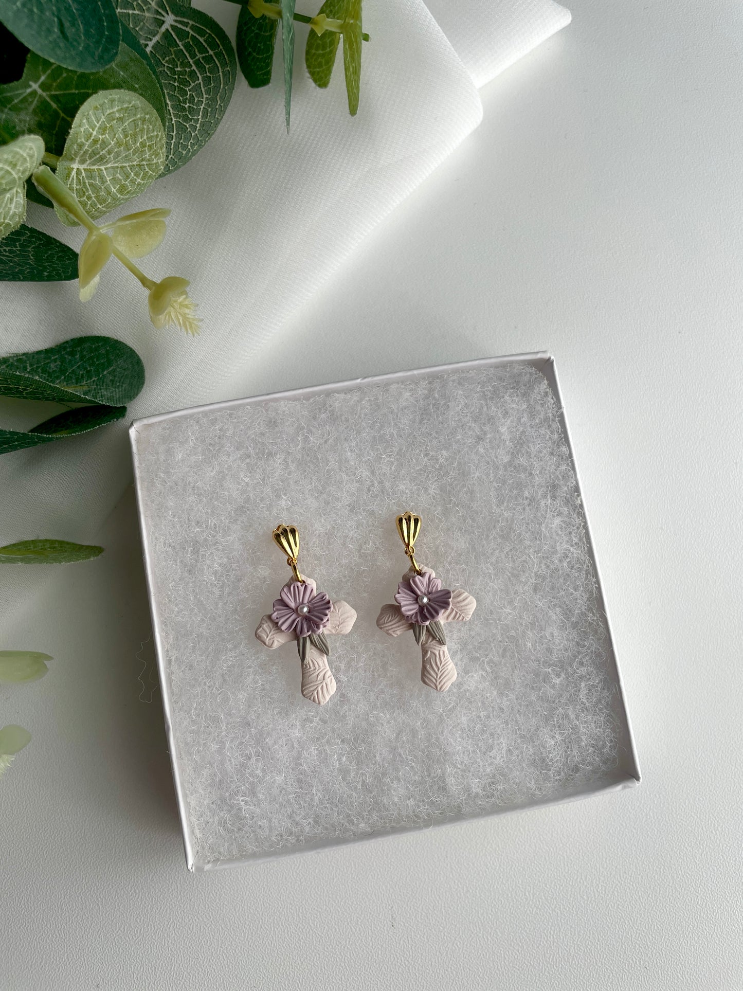 Purple Flower Cross
