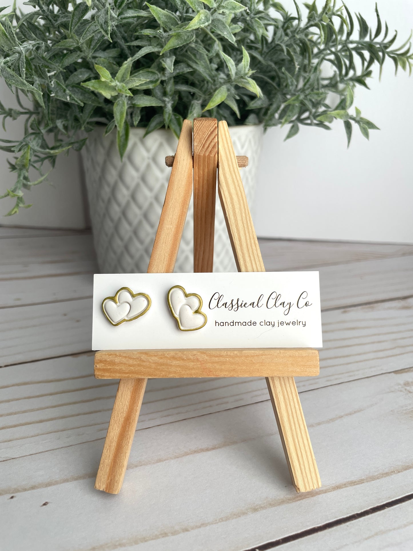 Double Heart Studs
