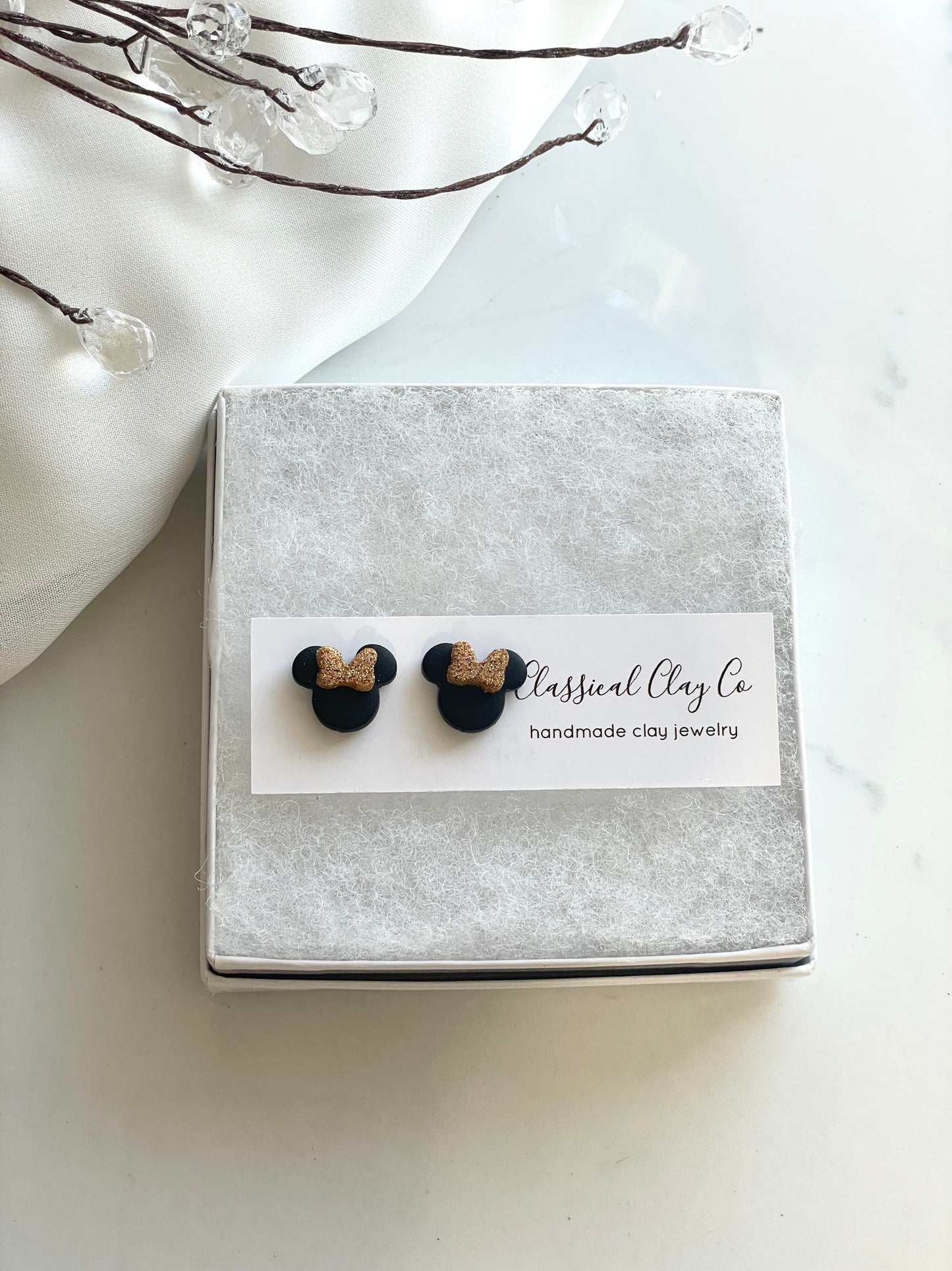 Mouse Glitter Studs
