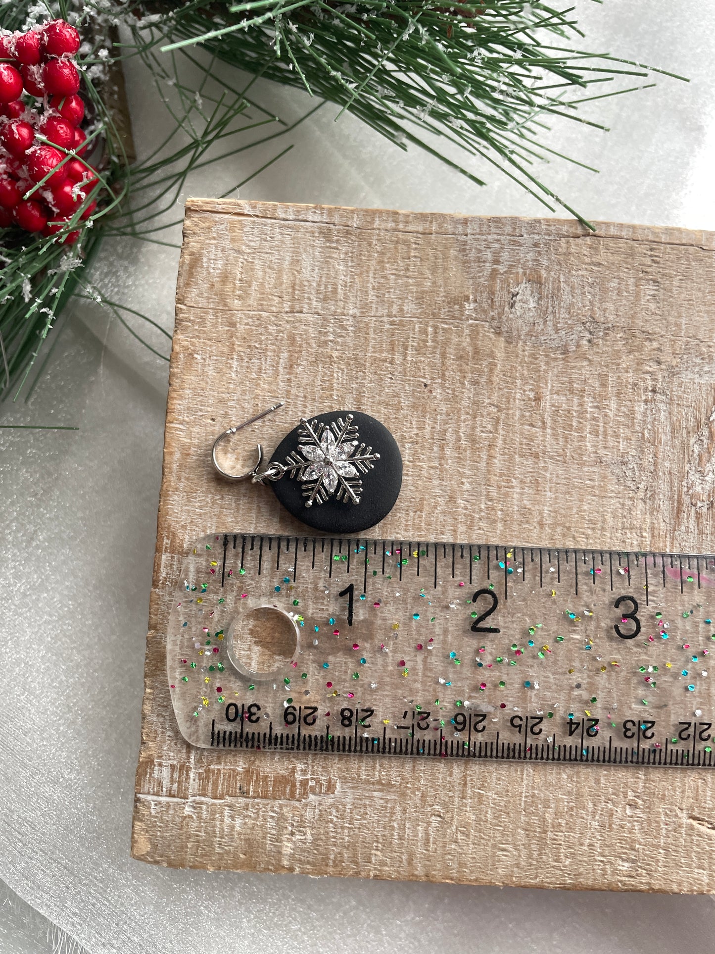 CZ Snowflake Huggies