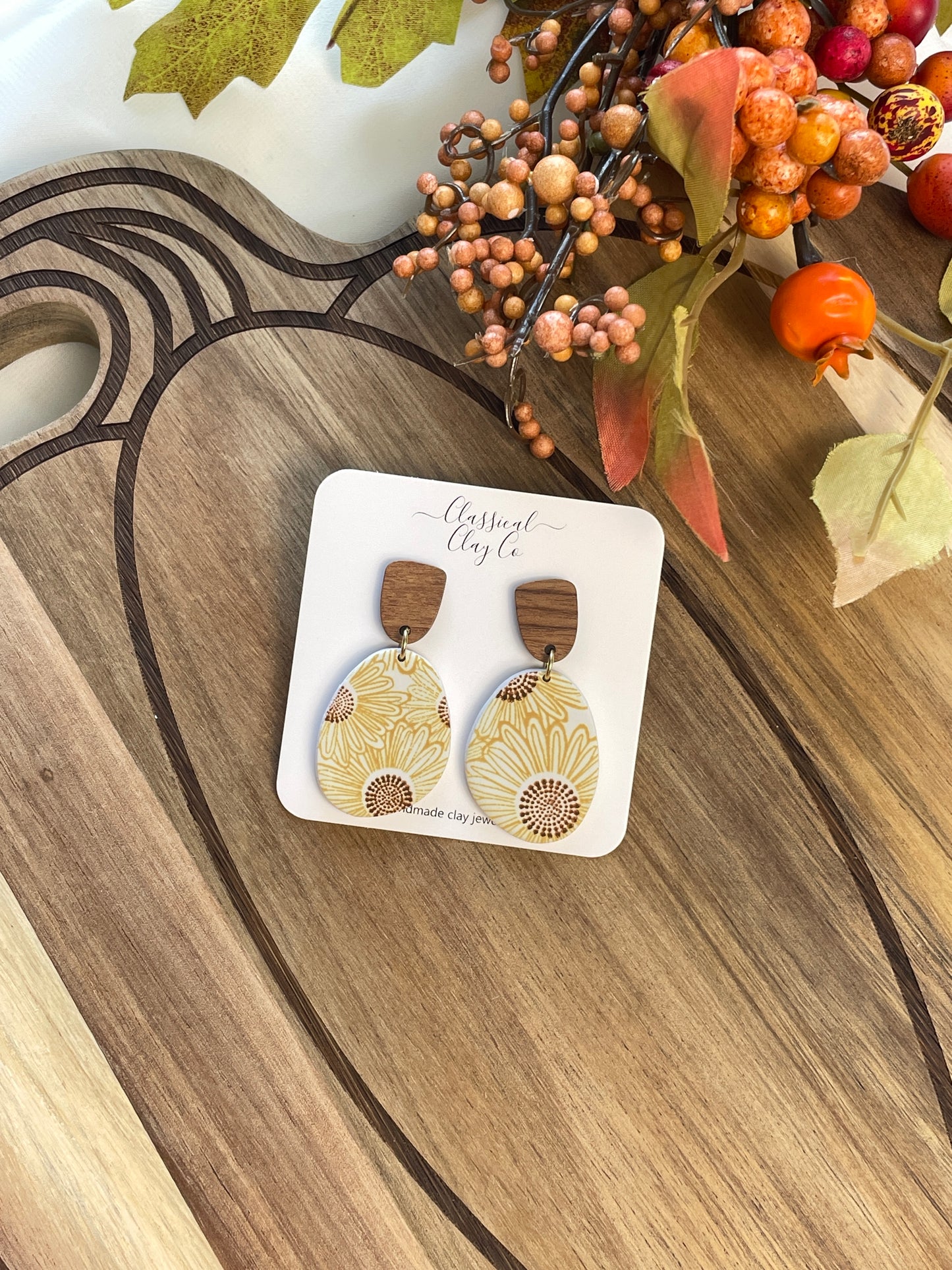 Painted Sunflower Dangles - Wholesale