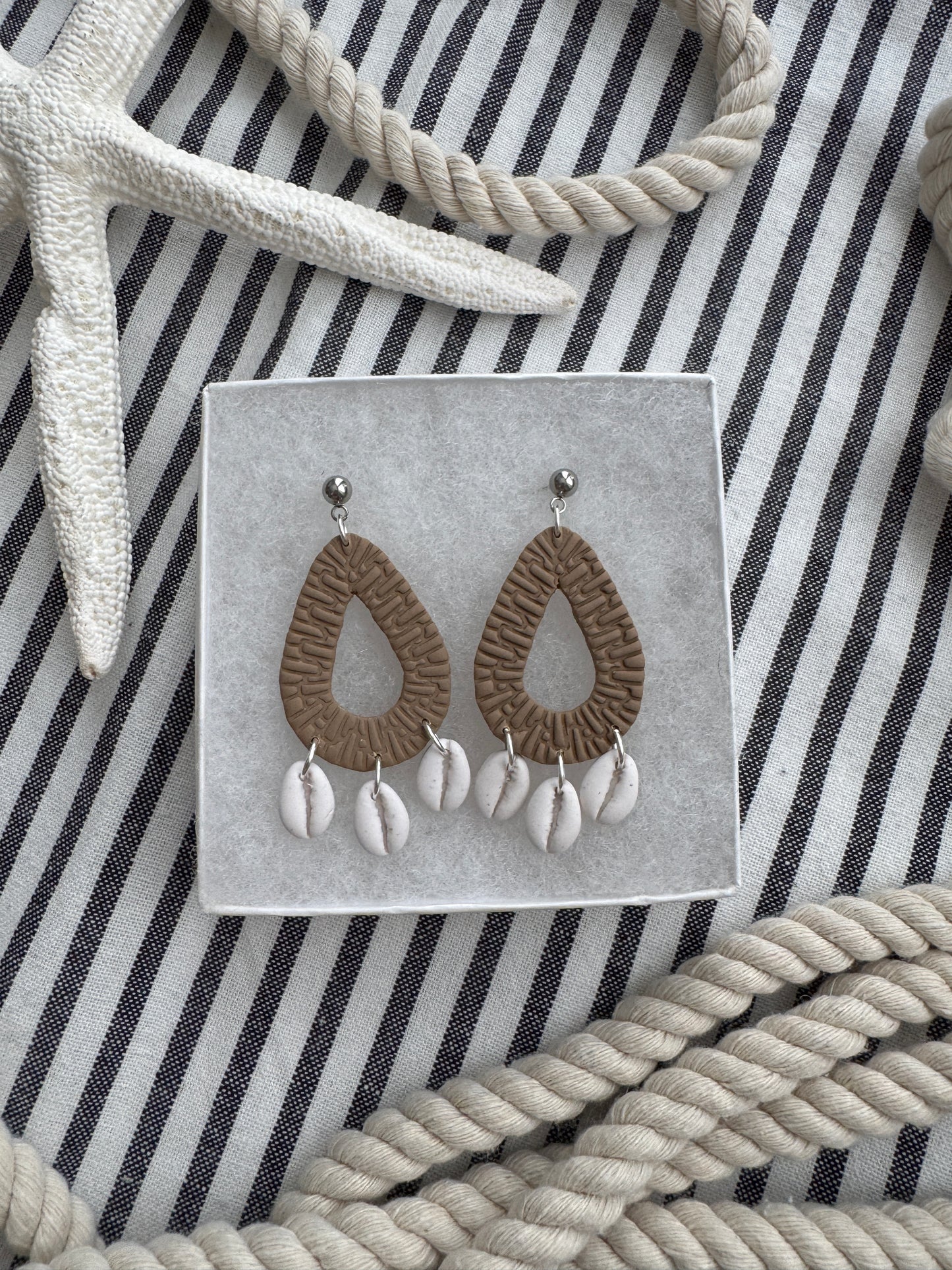 Rattan Shell Dangles