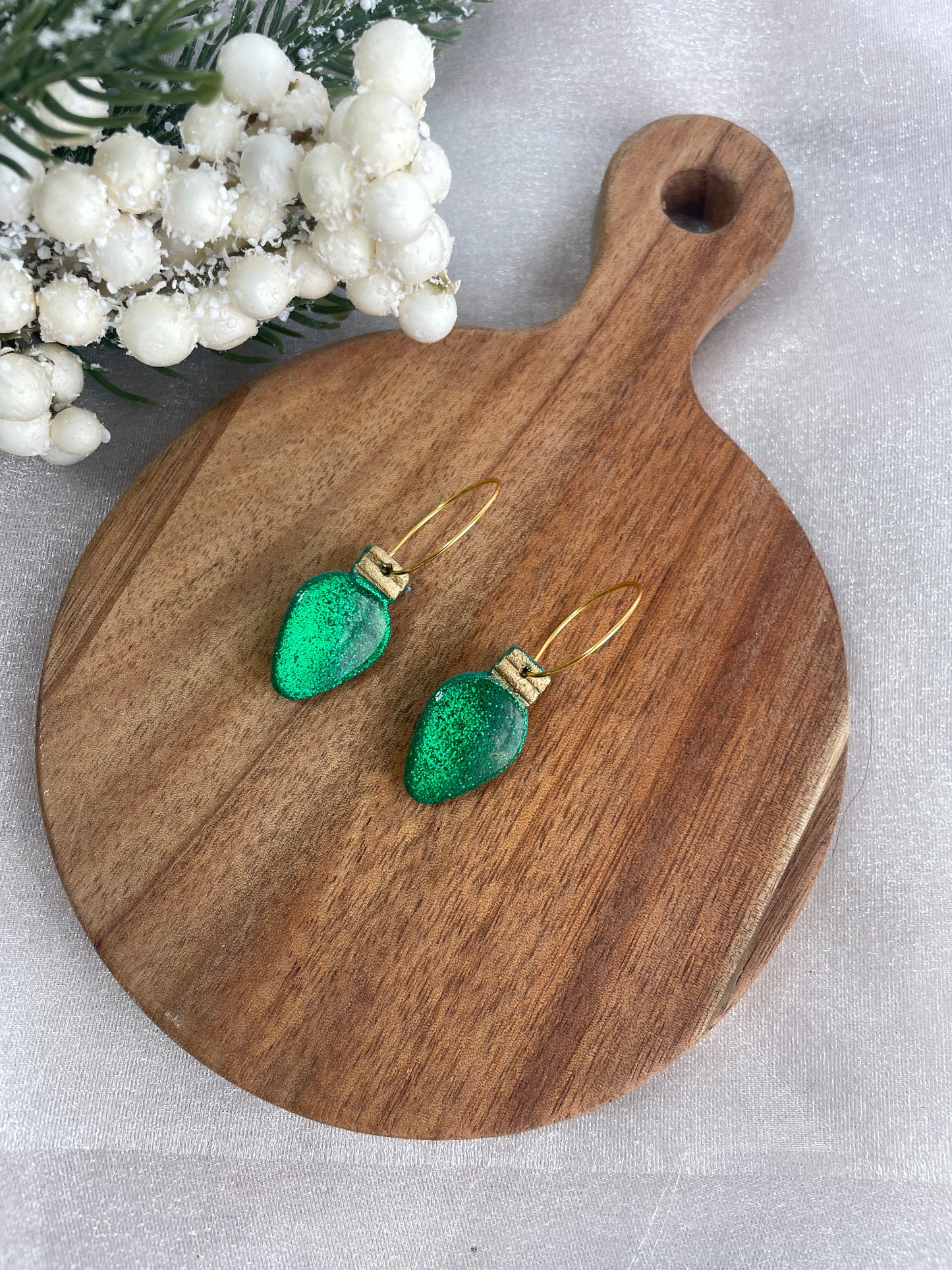 Glitter Light Bulb Hoops