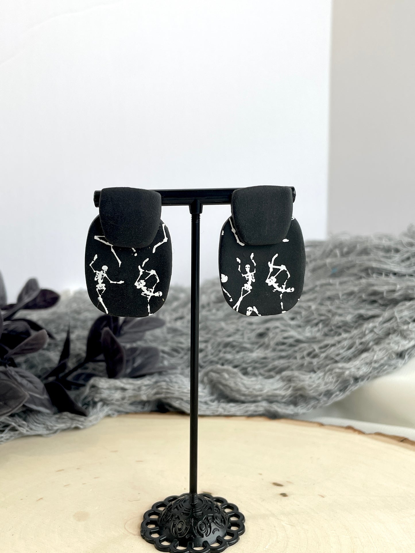 Dancing Skeleton Oversized Studs