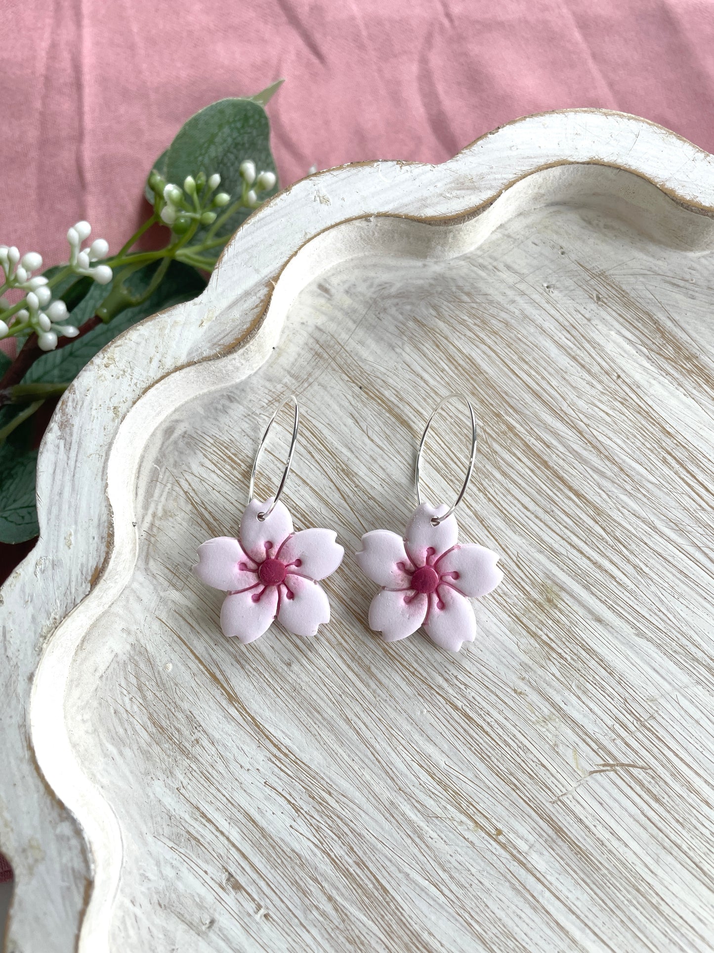 Cherry Blossom Hoops