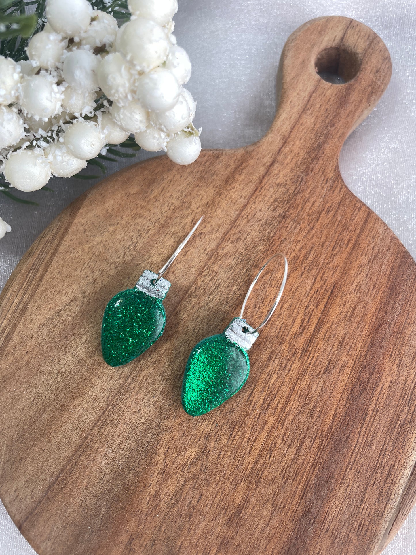 Glitter Light Bulb Hoops