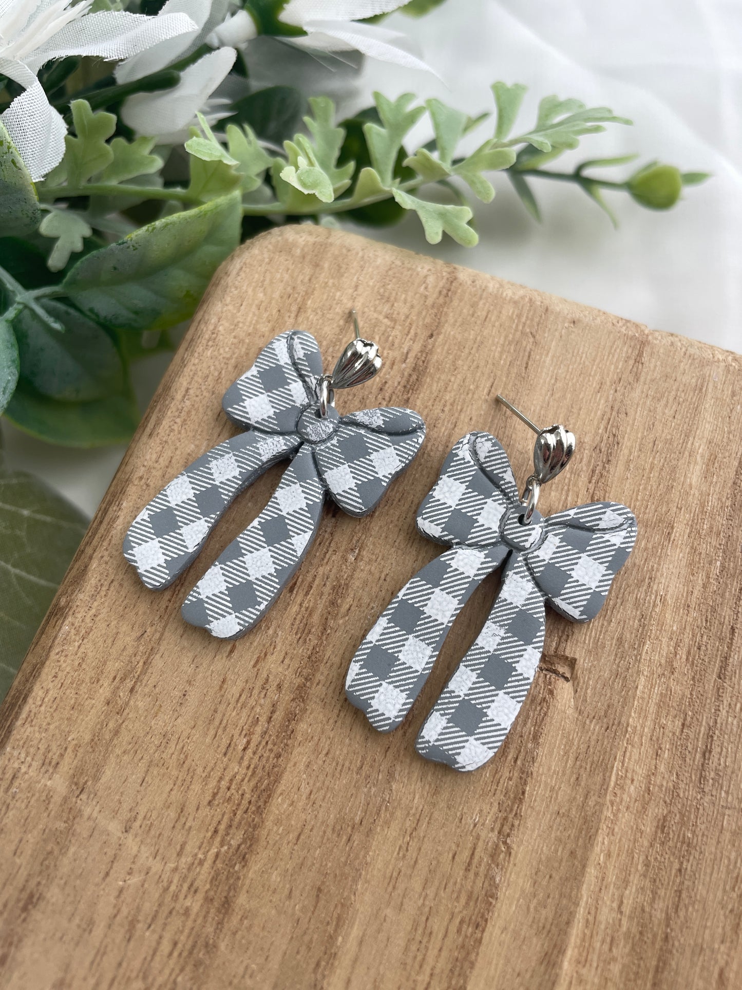 Blue Gingham Bows