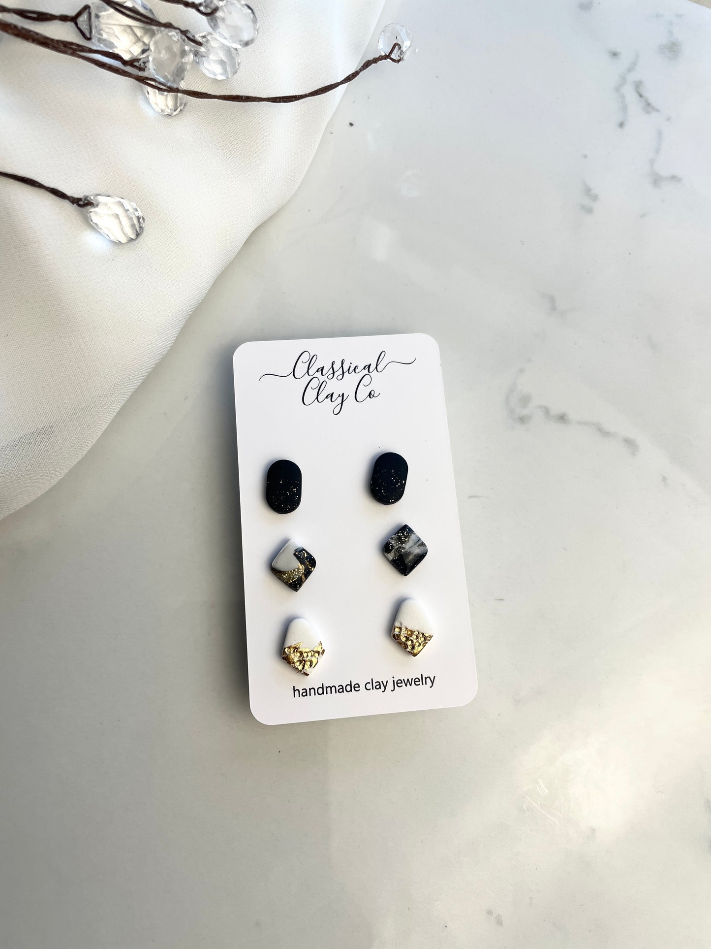 Black and White Mini Studs