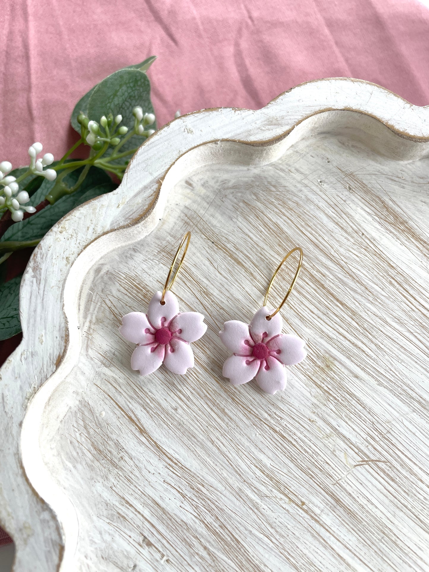 Cherry Blossom Hoops