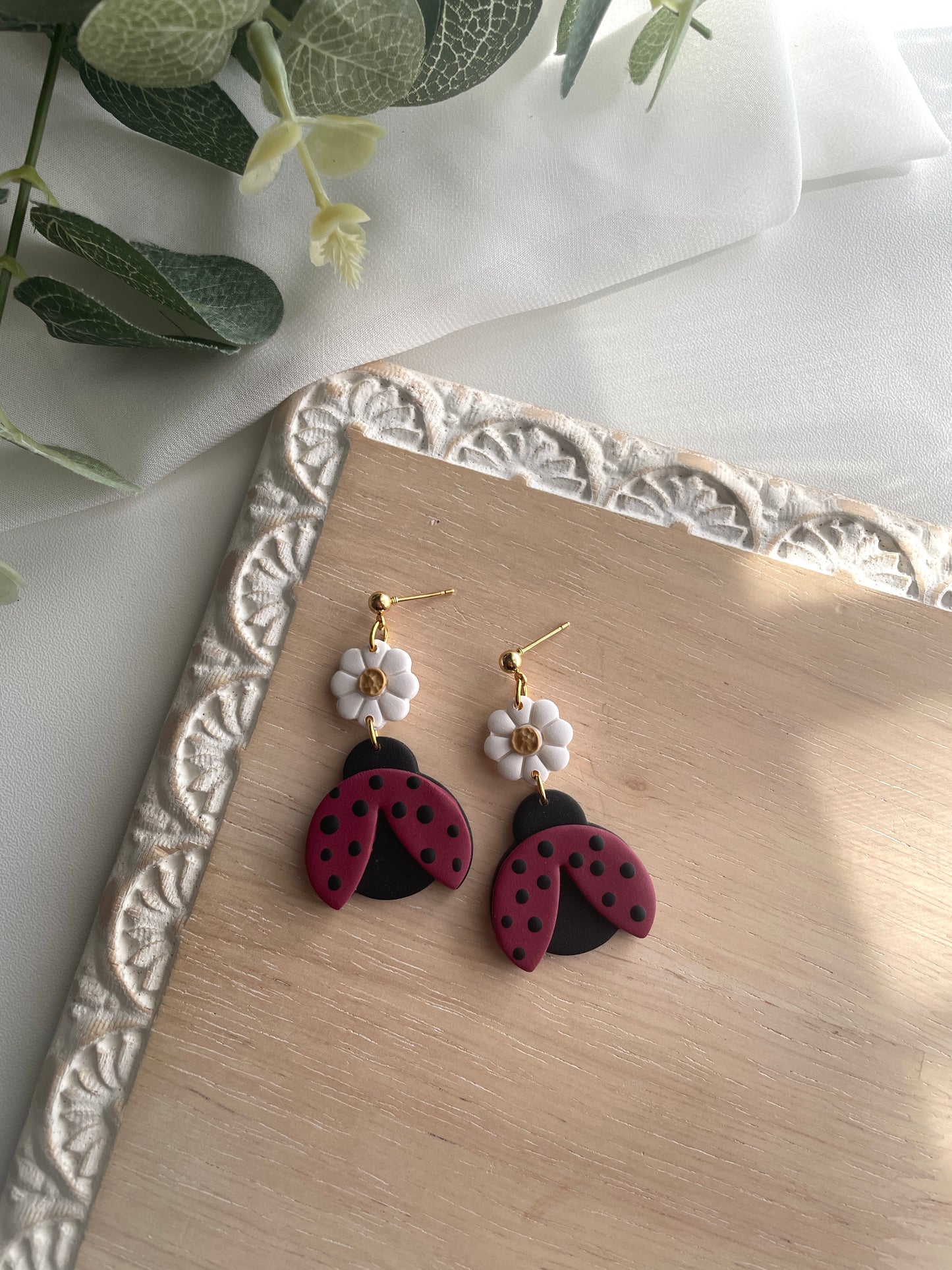 Ladybug Daisy Dangles