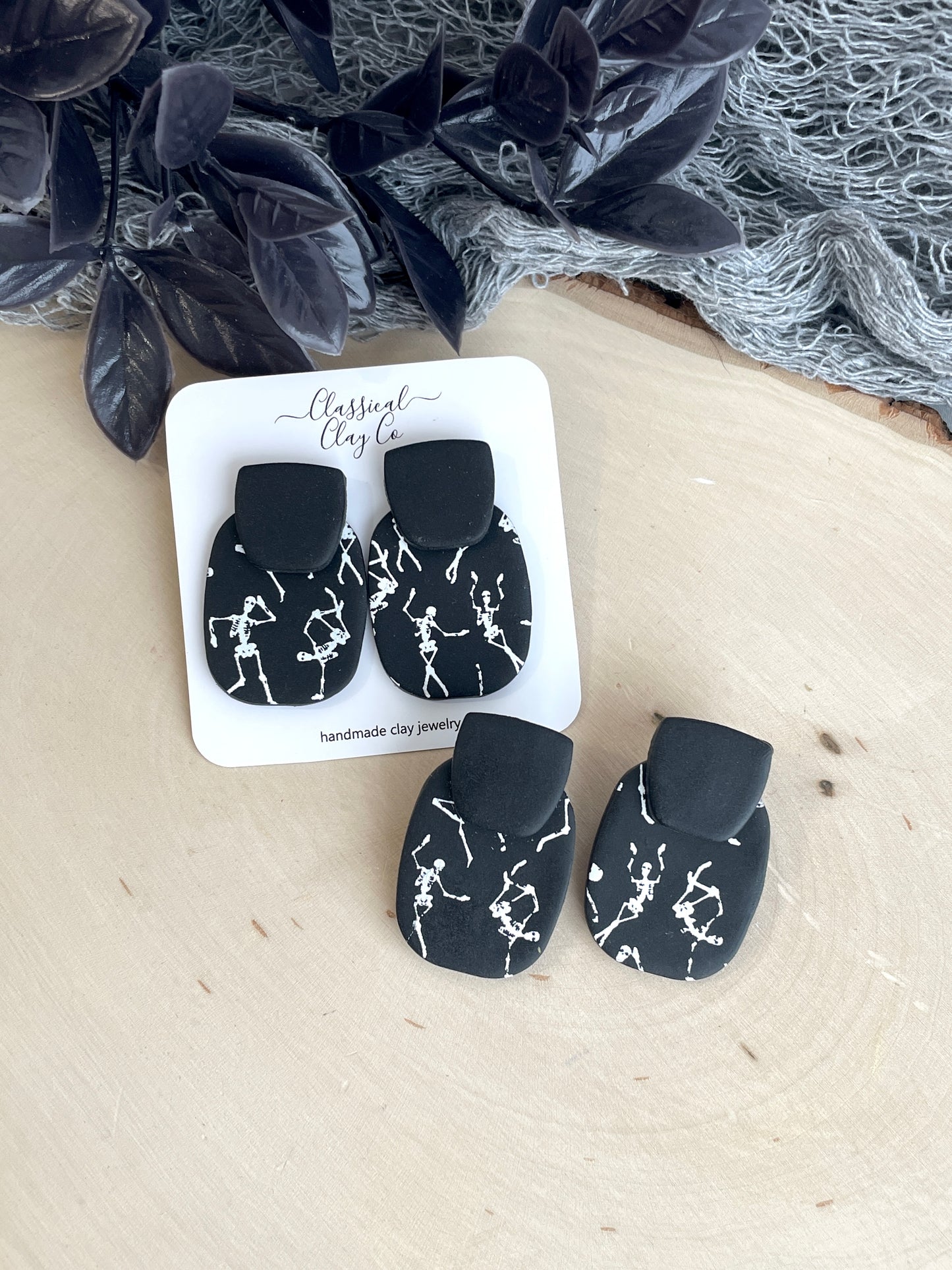 Dancing Skeleton Oversized Studs