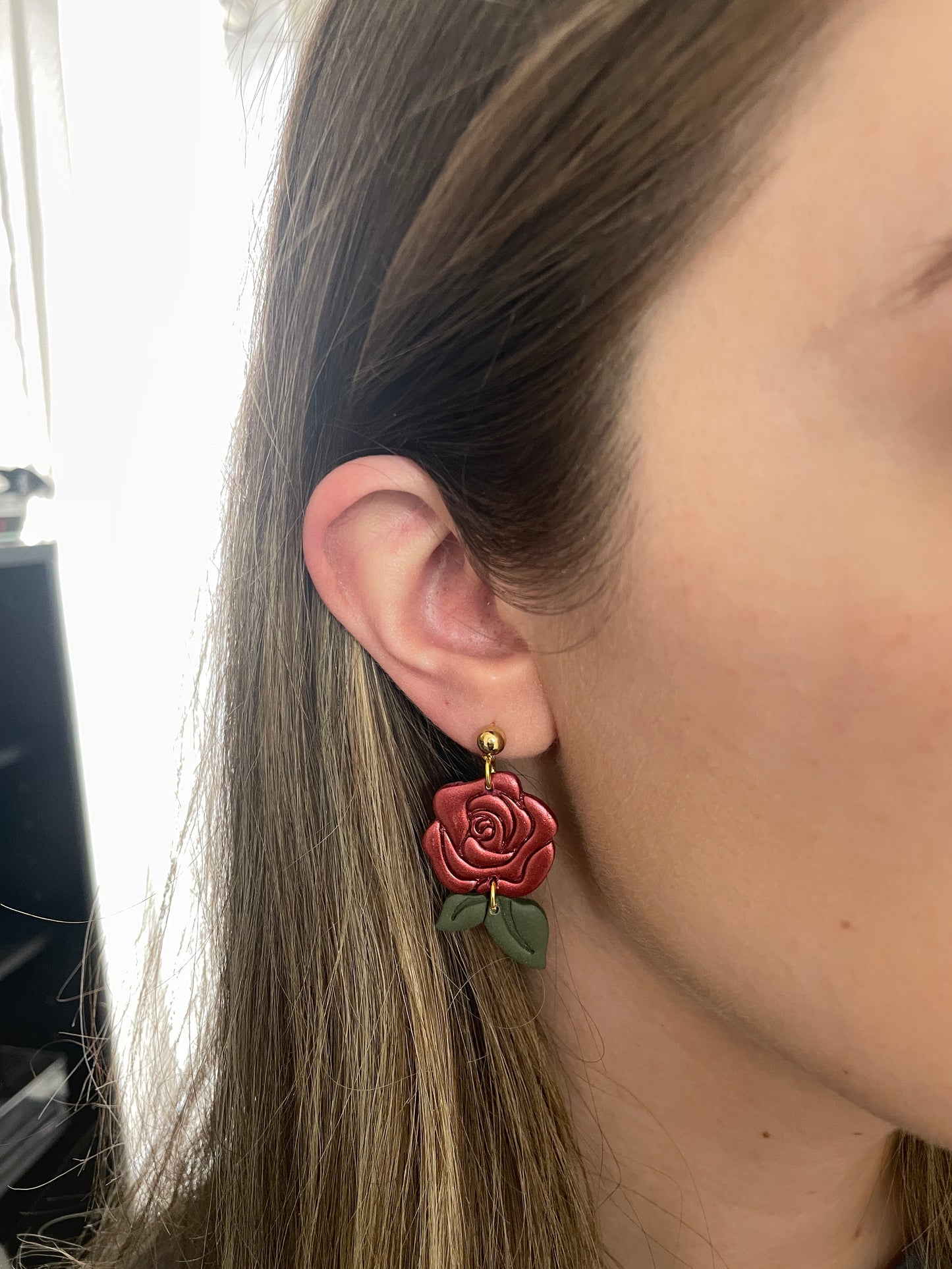 Shimmer Rose Dangles