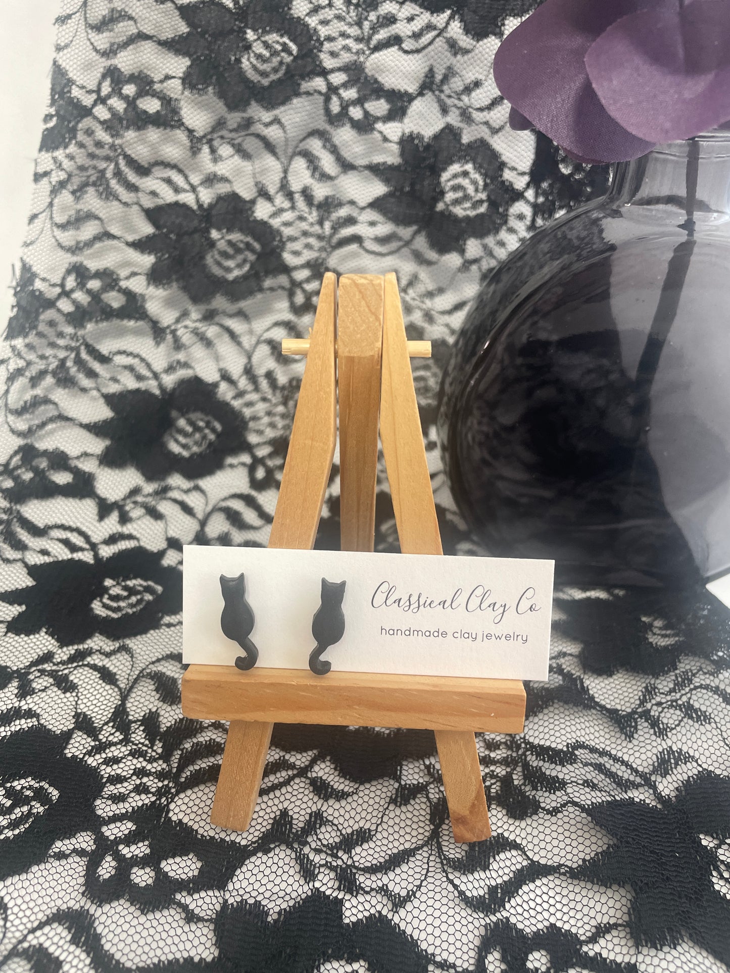 Black Cat Studs