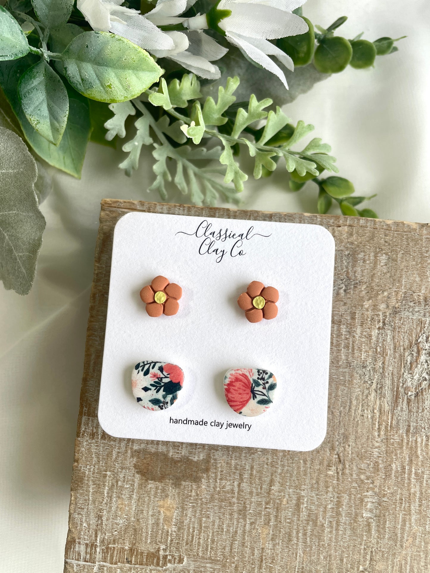 Vibrant Floral Stud Duo