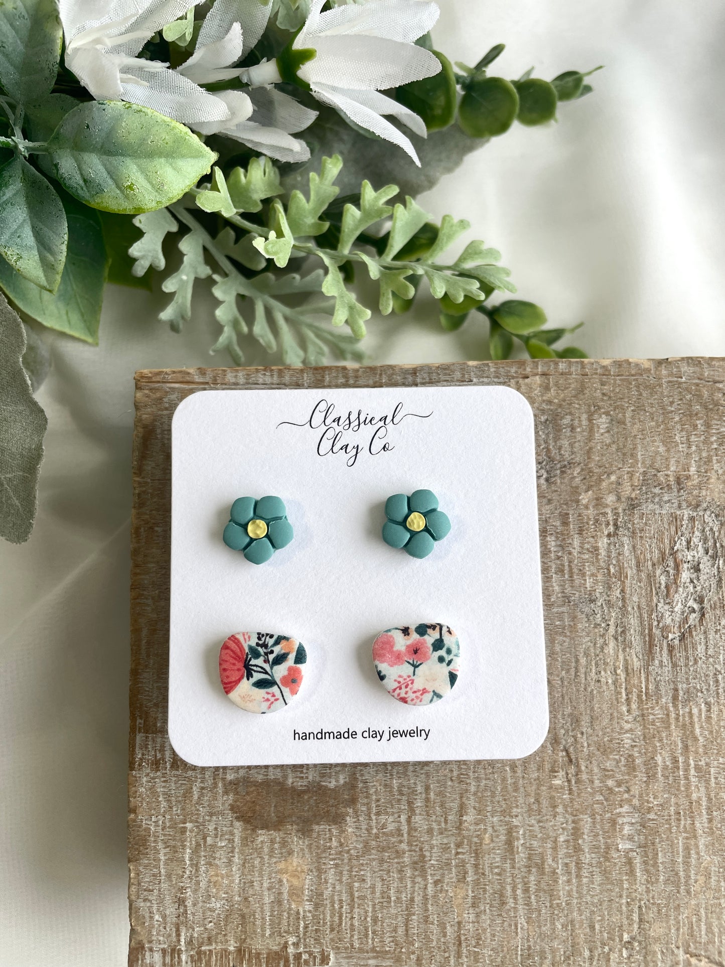 Vibrant Floral Stud Duo