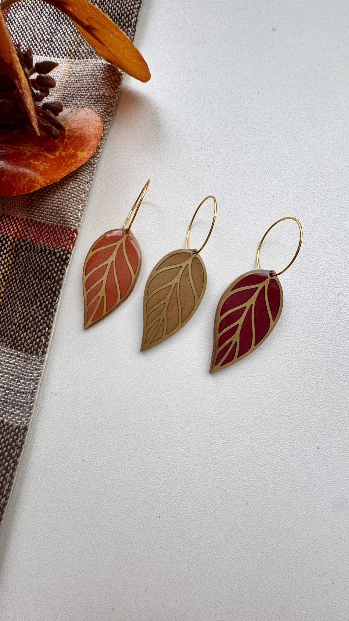 Gold Leaf Hoops