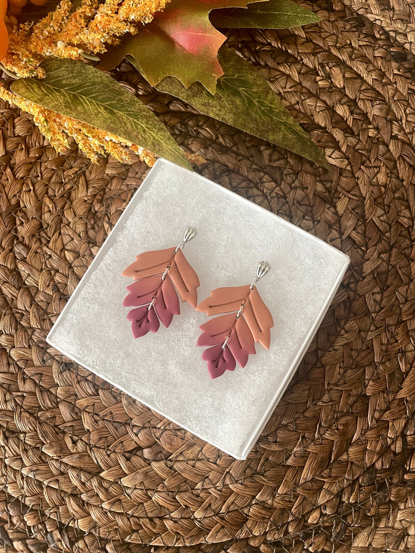 Ombre Leaf Trio Dangles