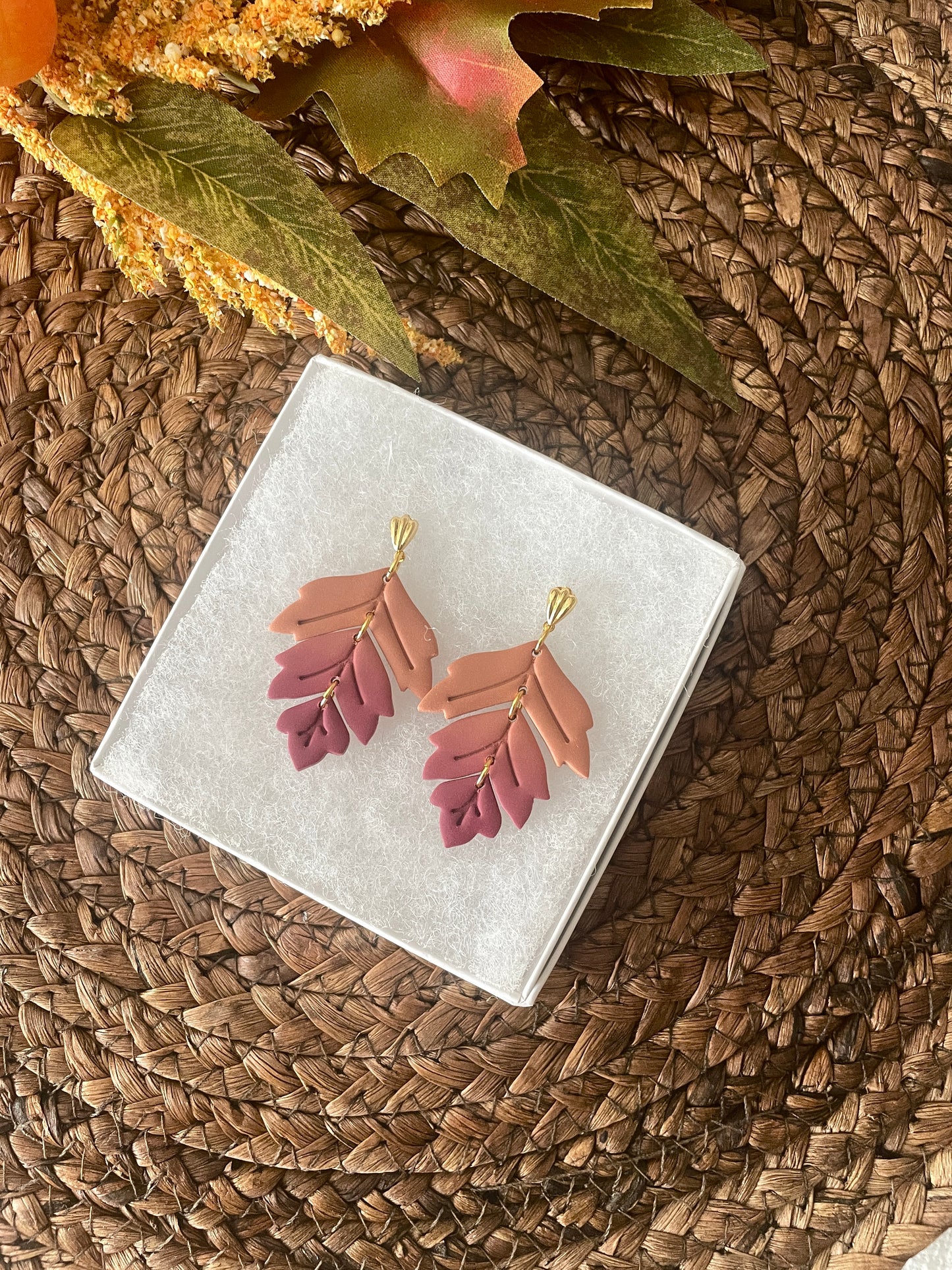 Ombre Leaf Trio Dangles