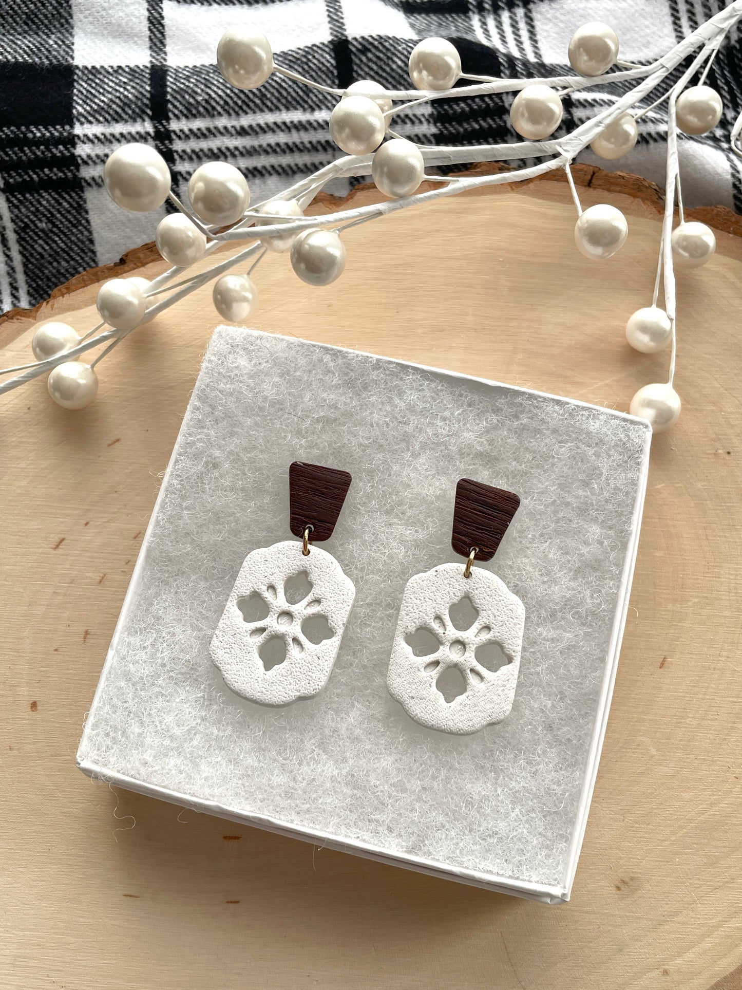 Faux Wooden Top Dangles