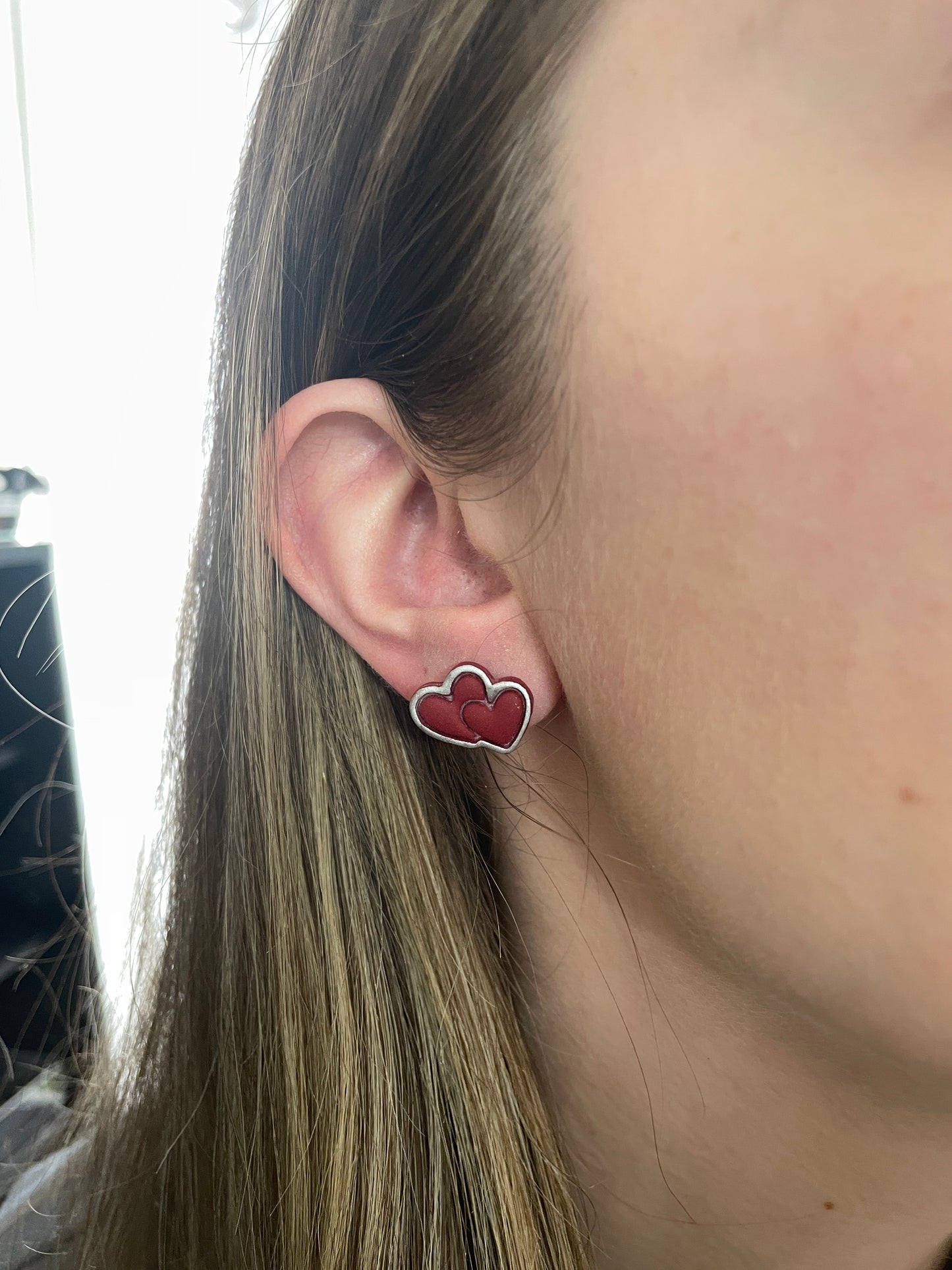 Double Heart Studs