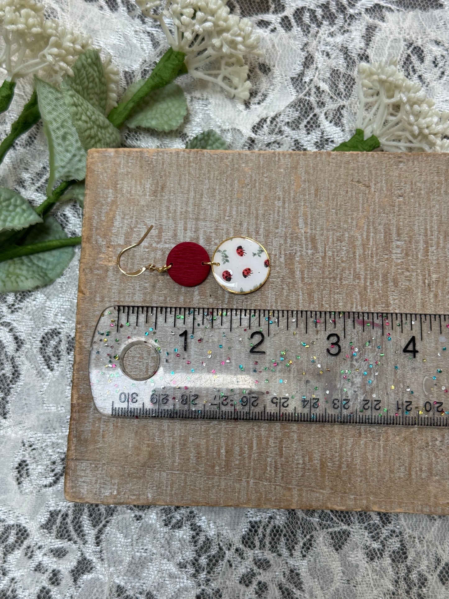 Ladybug Printed Dangles