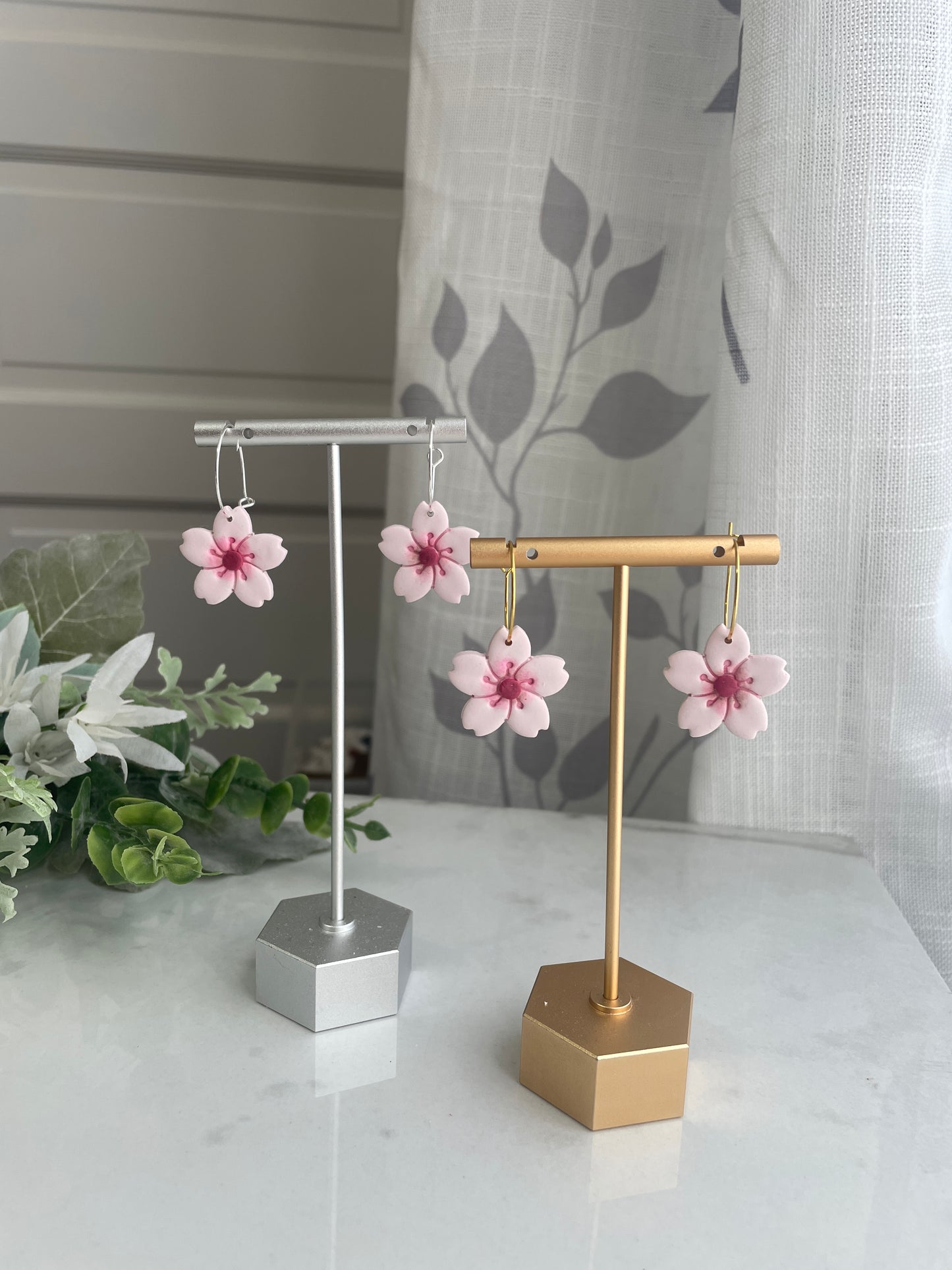 Cherry Blossom Hoops