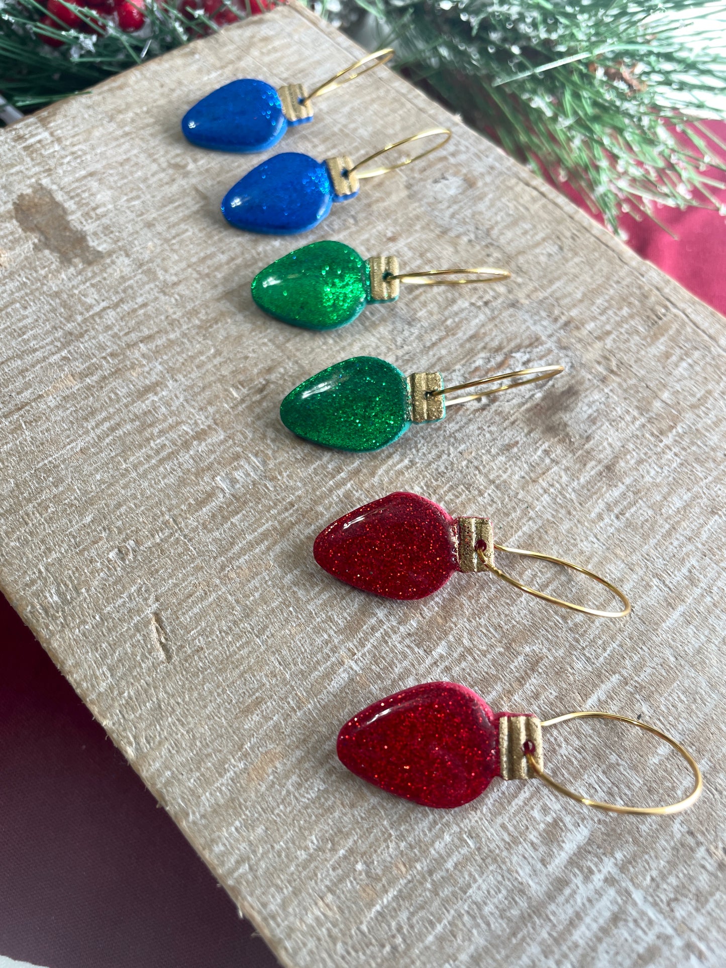 Glitter Light Bulb Hoops