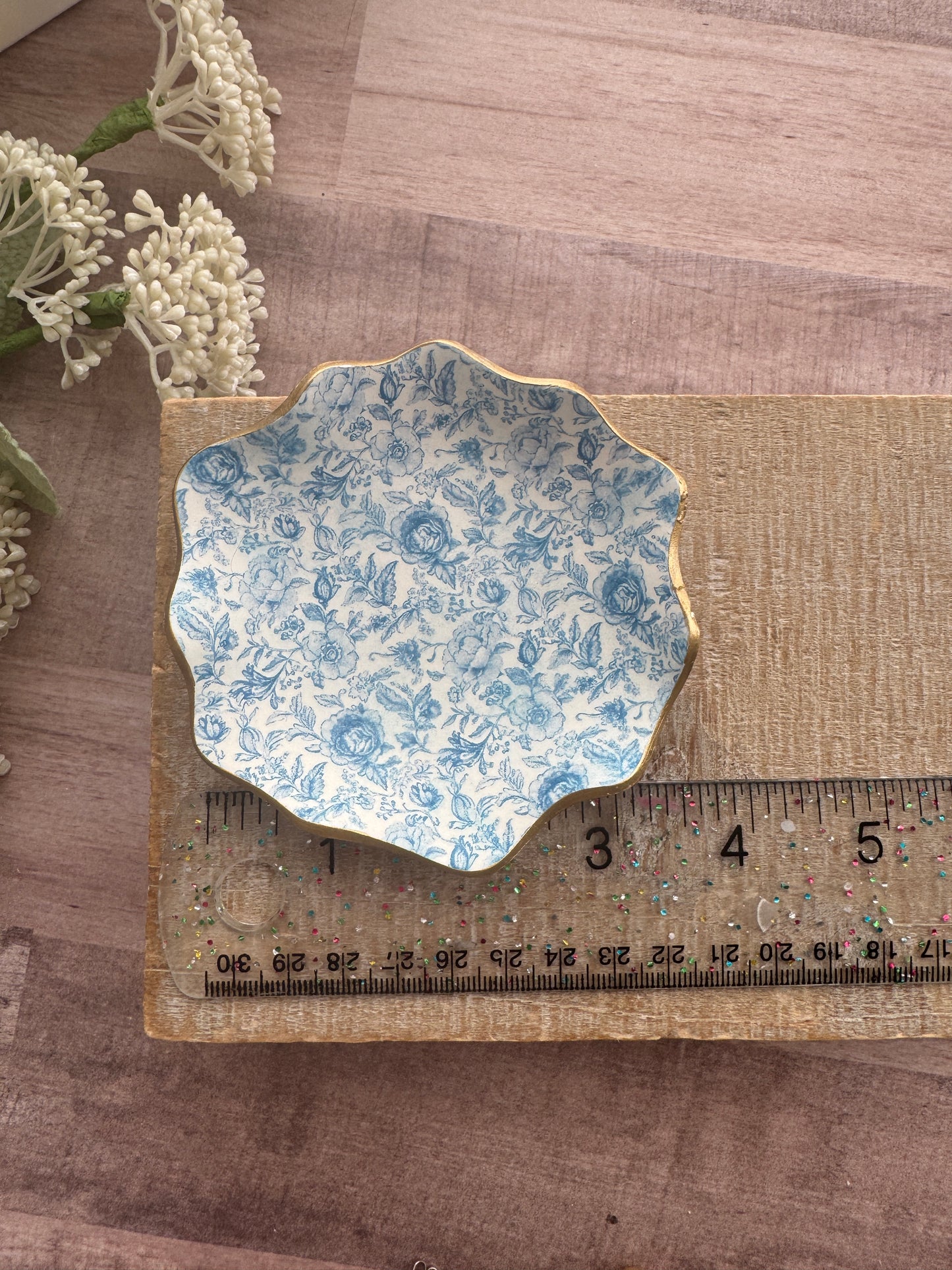 Blue Toile Jewelry Dish