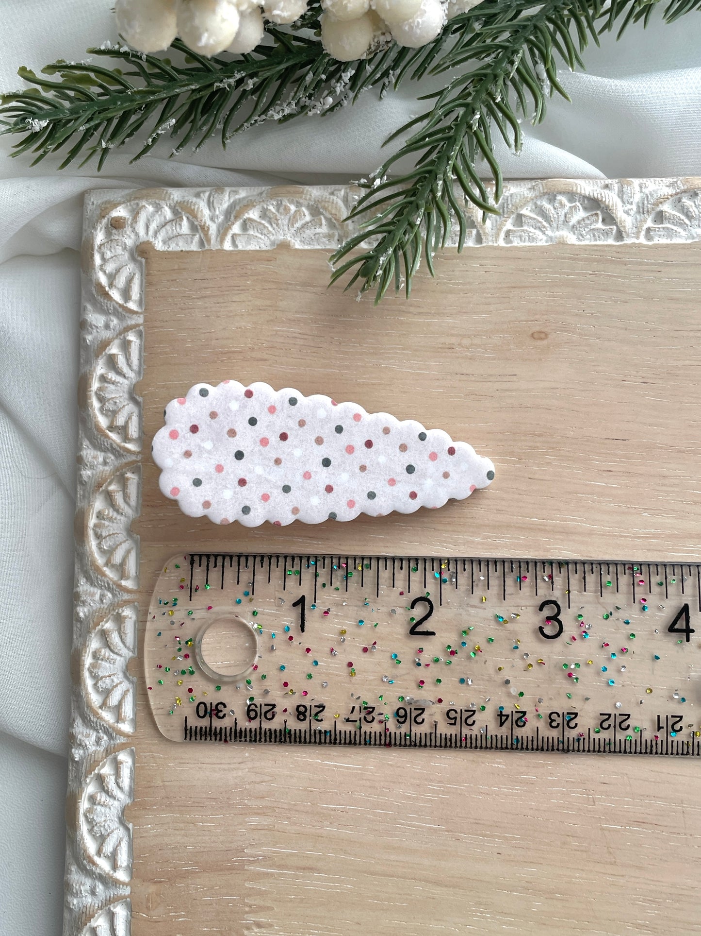 Polka Dot Hair Clip and Stud Combo