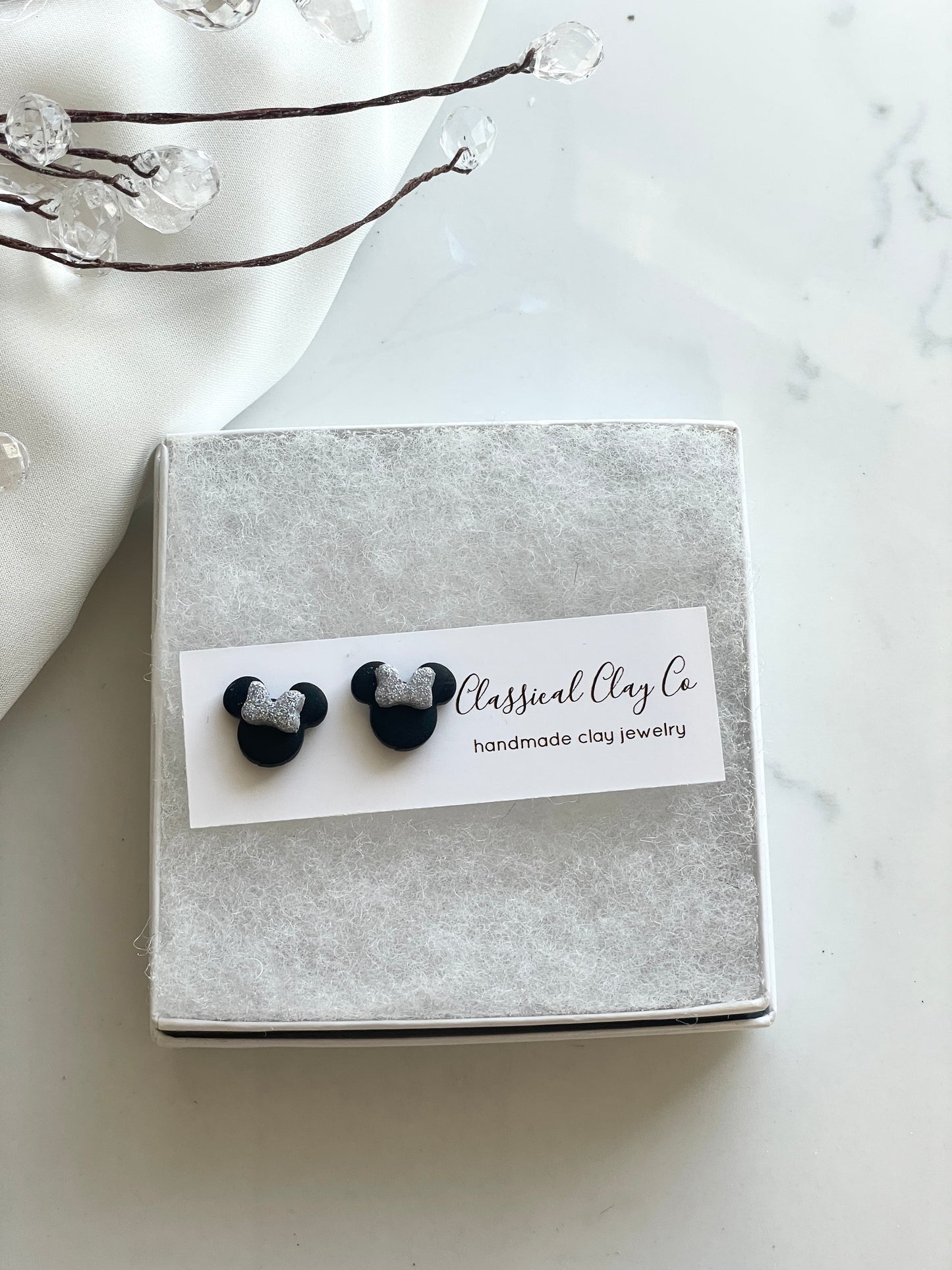 Mouse Glitter Studs
