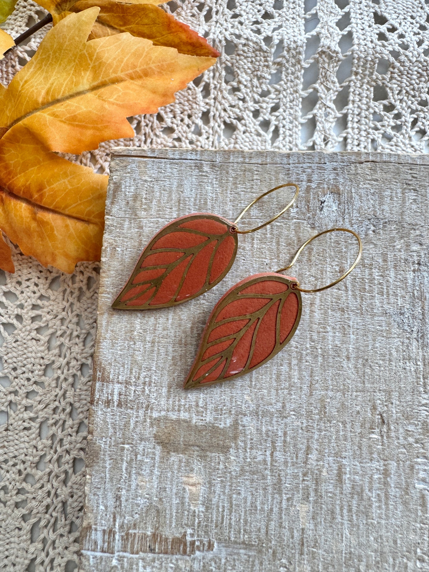 Gold Leaf Hoops