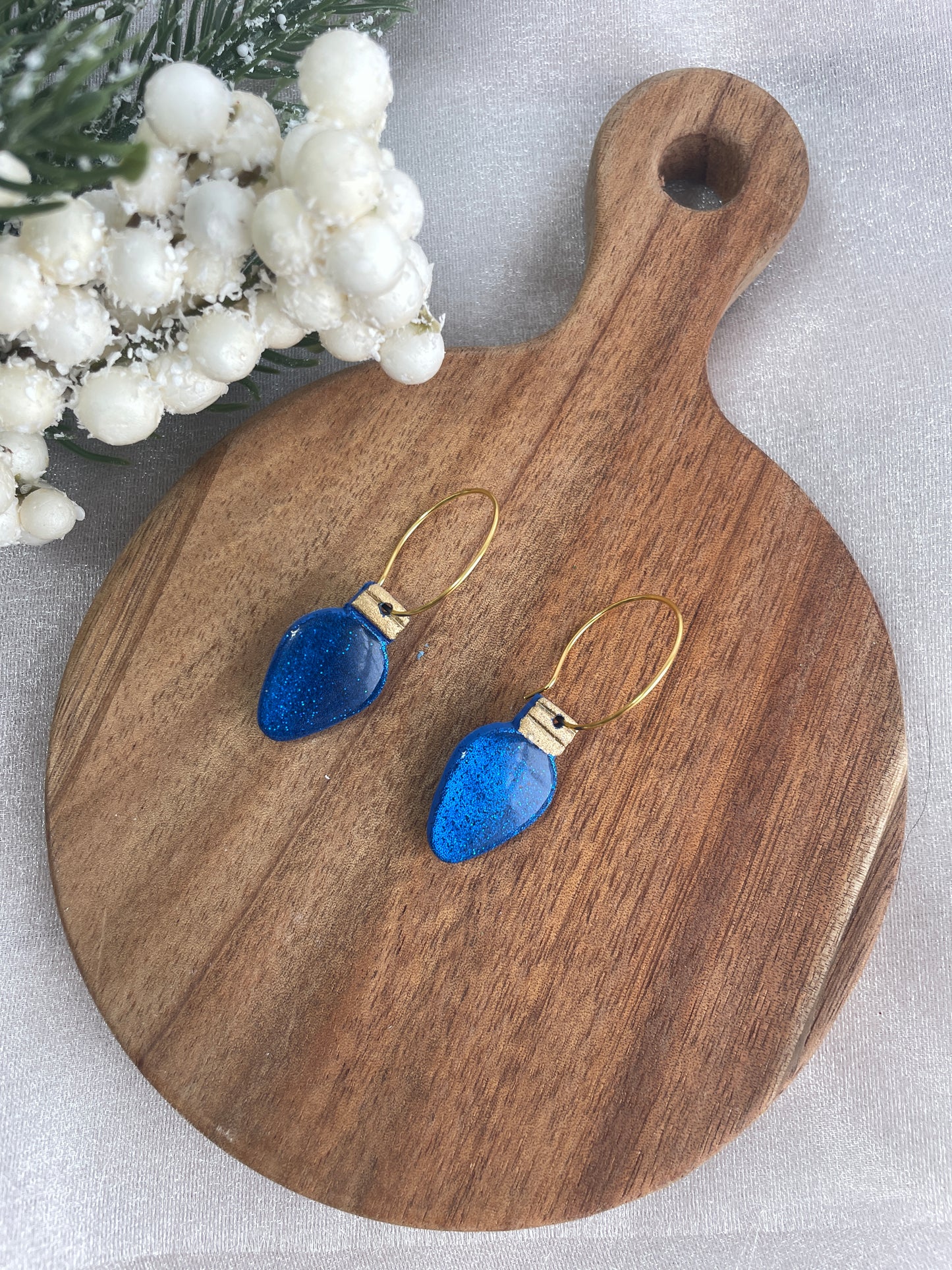 Glitter Light Bulb Hoops