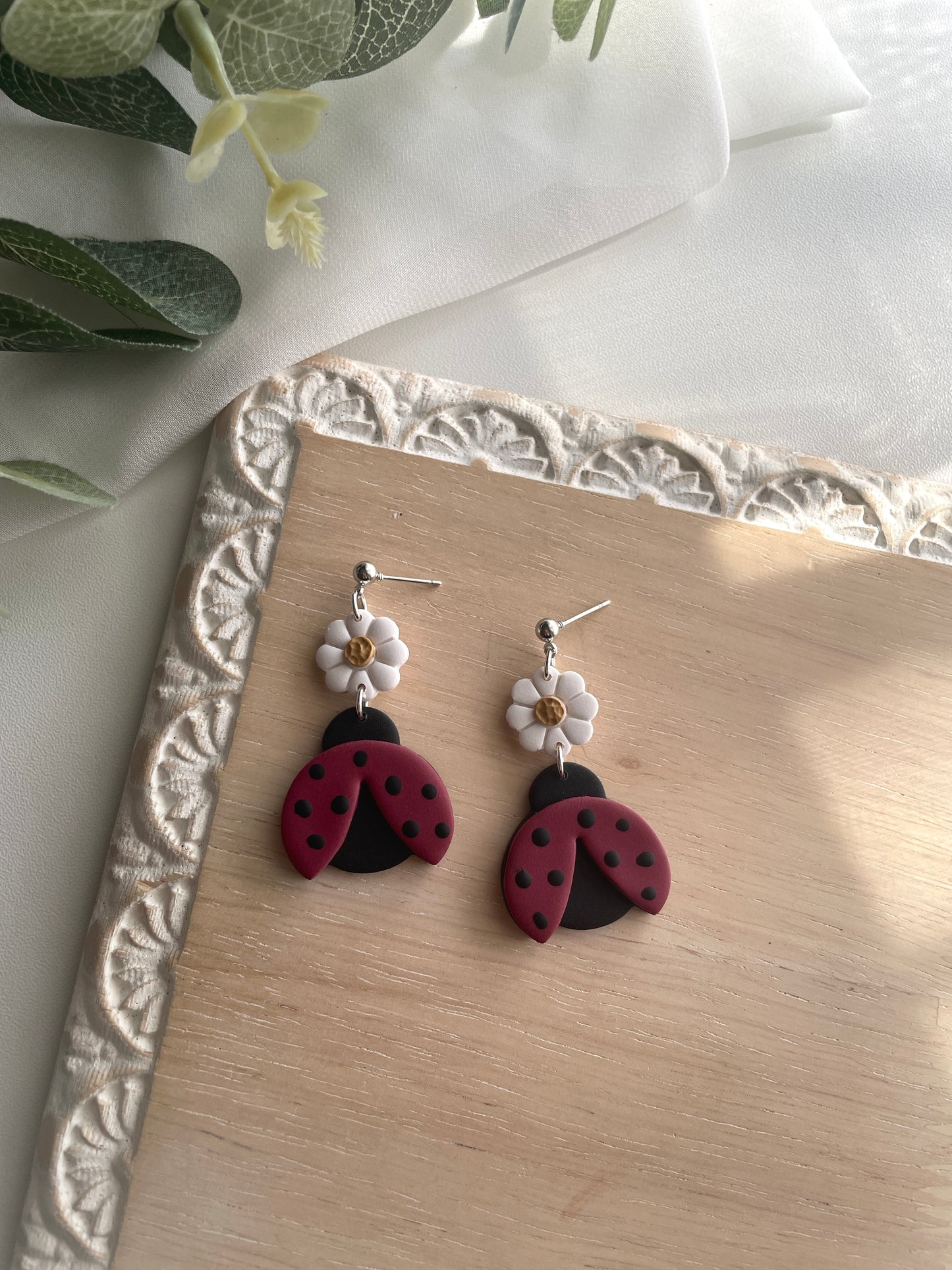 Ladybug Daisy Dangles
