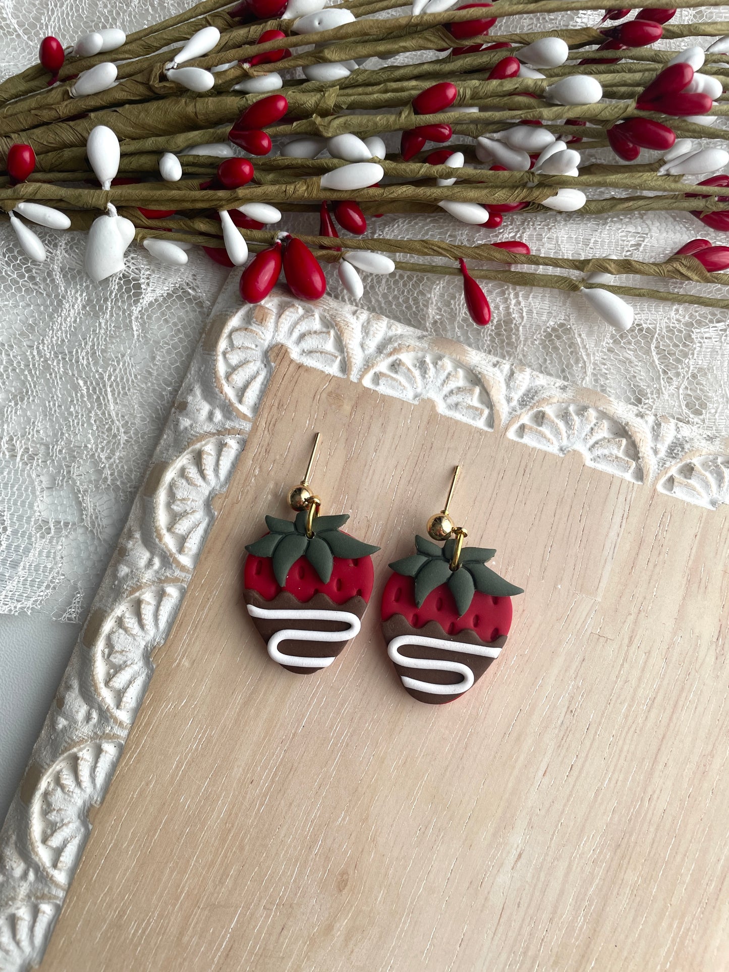 Chocolate Covered Strawberry Dangles