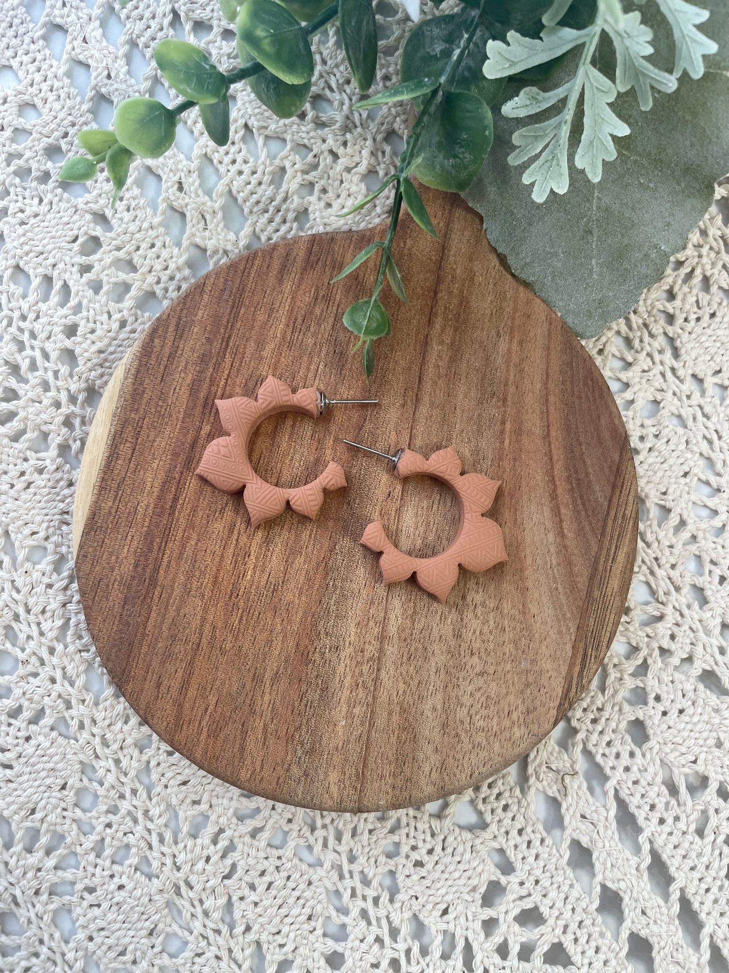 Aztec Sun Hoops