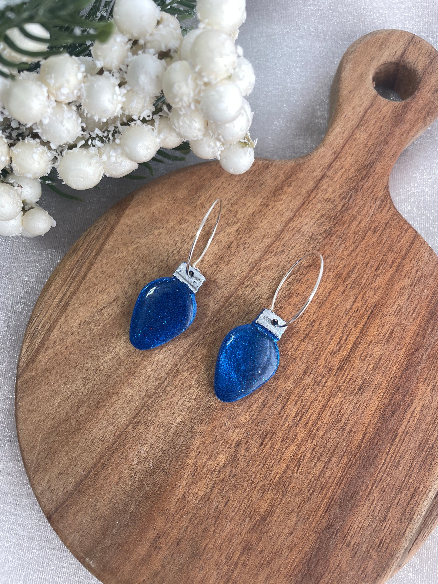 Glitter Light Bulb Hoops