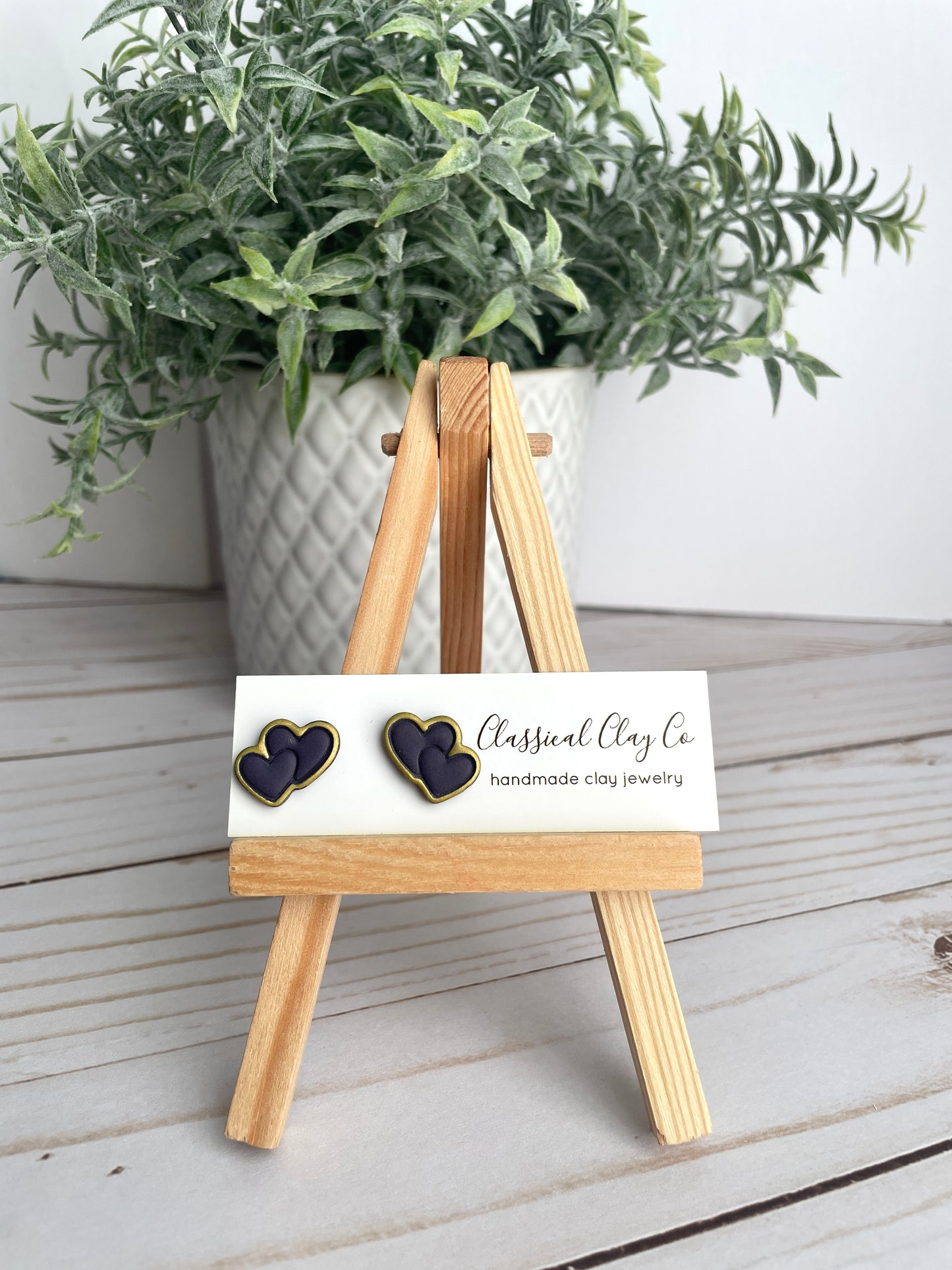 Double Heart Studs