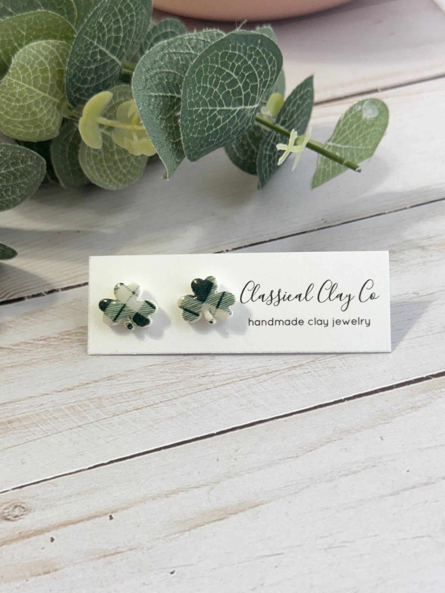 Simple Shamrock Studs