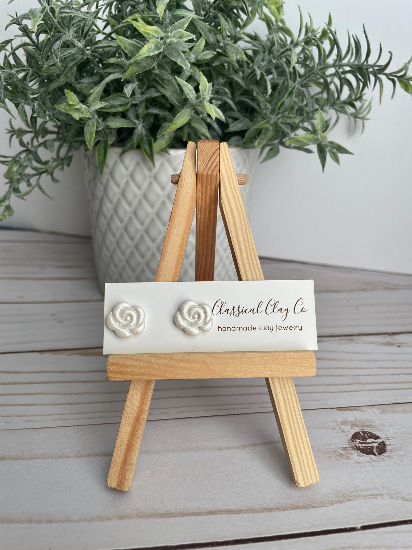 Shimmer Rose Studs