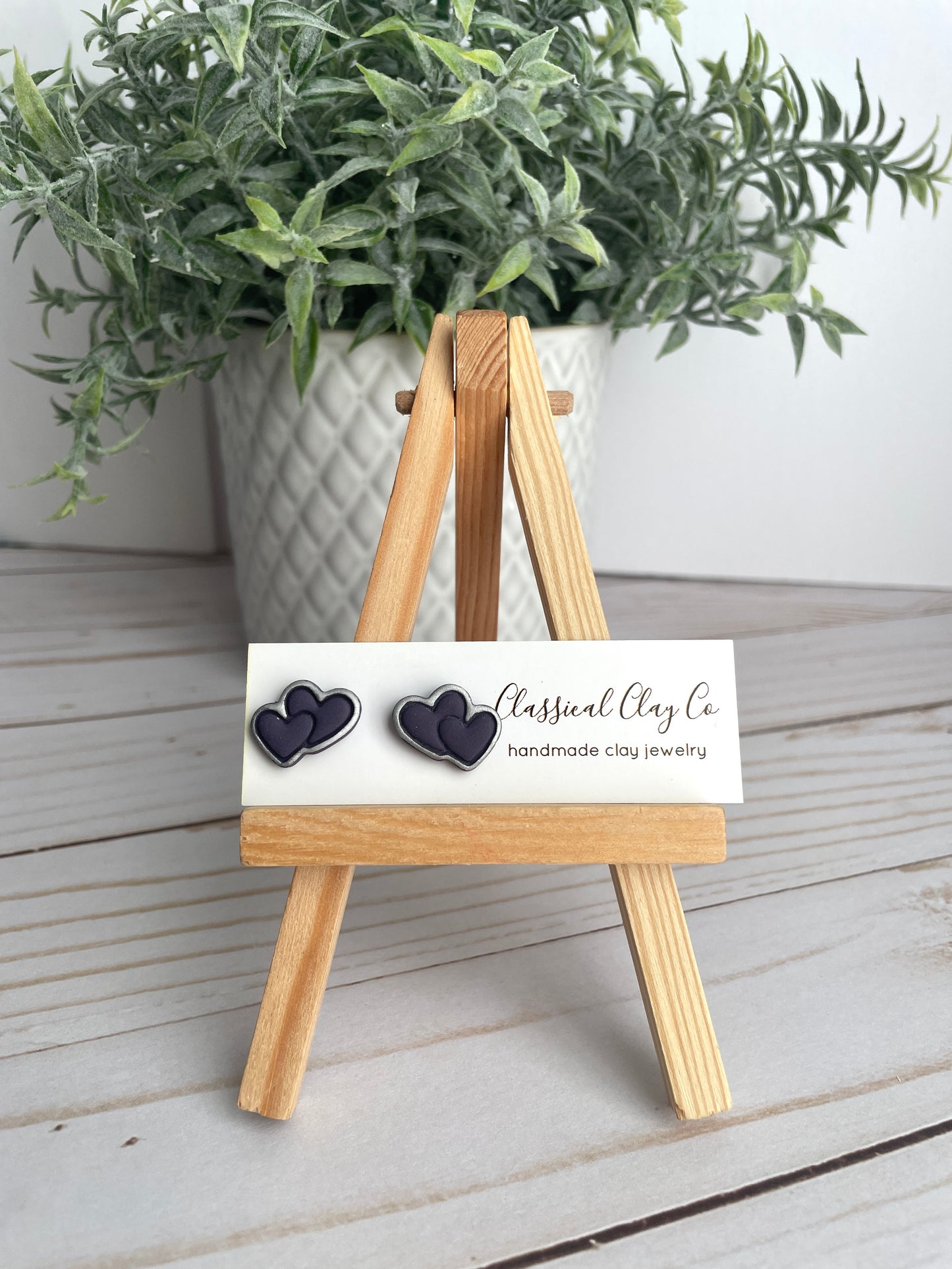 Double Heart Studs