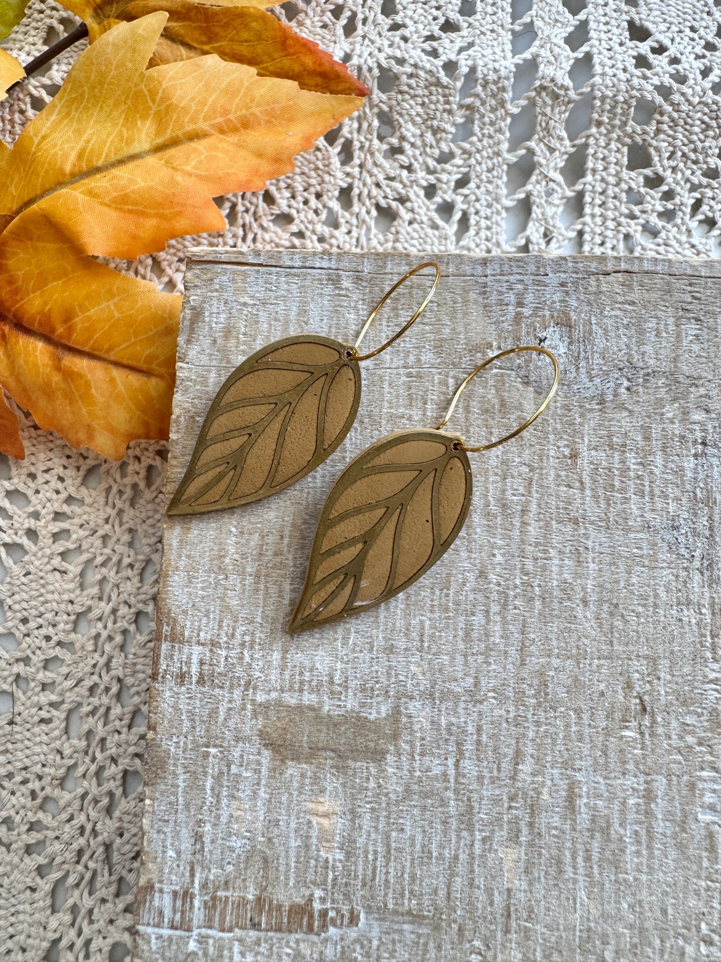 Gold Leaf Hoops